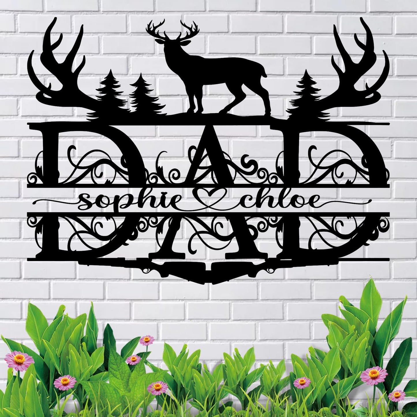 Dyoart Custom Metal Sign, Personalized Dad Sign with Children's Names, Family Name Sign, Fathers Day Sign, Metal Wall Art, Custom Signs Outdoor Metal, Custom Deer Sign, Custom Hunting Sign - The One Stop Deals