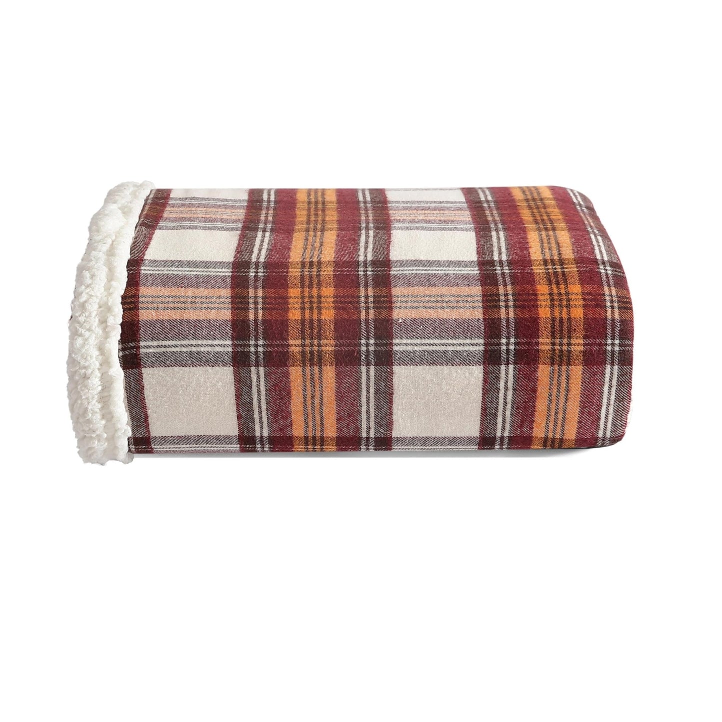 Eddie Bauer - Blanket, Super Soft Reversible Sherpa & Brushed Fleece Bedding, Throw Blankets for Couch, Ideal for Lounging (Edgewood Red) - The One Stop Deals