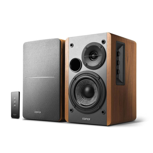 Edifier R1280T Powered Bookshelf Speakers - 2.0 Active Near Field Studio Monitor Speaker - Wooden Enclosure - 42 Watts RMS Power - The One Stop Deals