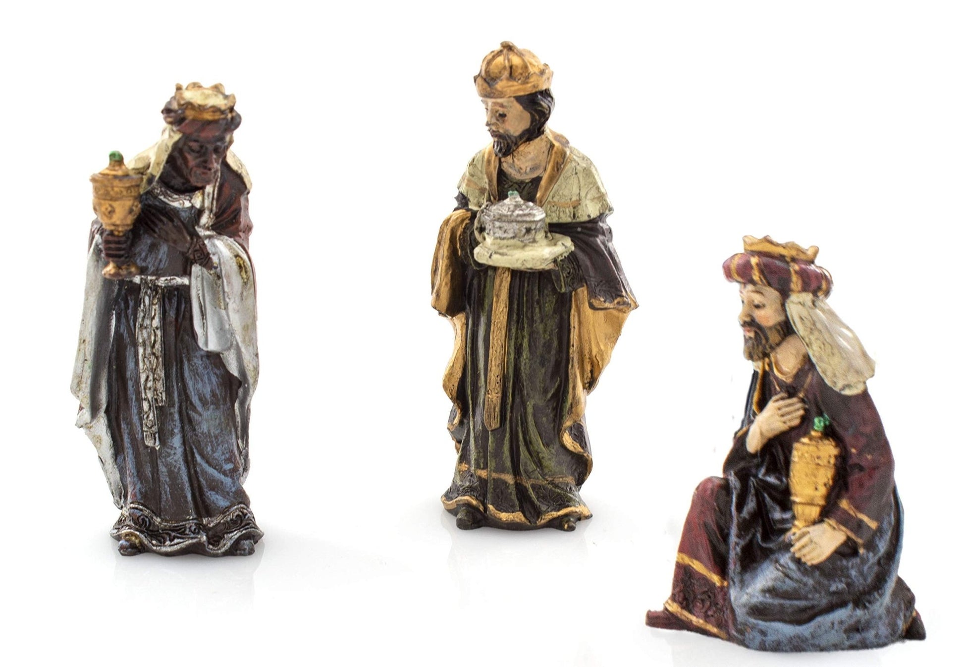 Elysian Gift Shop Christmas 11 Piece Indoor Holiday Decoration Lighted Nativity Set with 8" Light up Stable and Real Life 3" Figures (Holy Family, Three Wise Men, Angel, Animals Shepherd - Manger) - The One Stop Deals