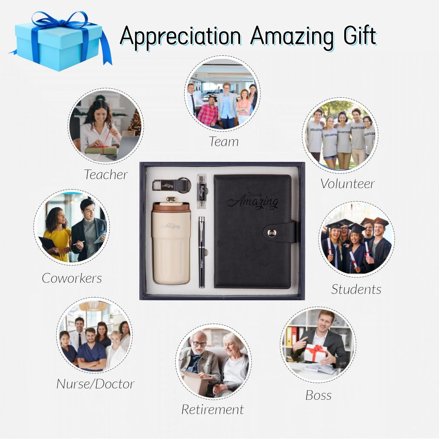 Employee Appreciation Gifts Set, Appreciation Gifts for Coworkers, Thank You Gifts Christmas Gift Welcome to the Team Present for Employees Teachers Coworkers Nurse Boss - You Are Amazing Gift Bulk - The One Stop Deals