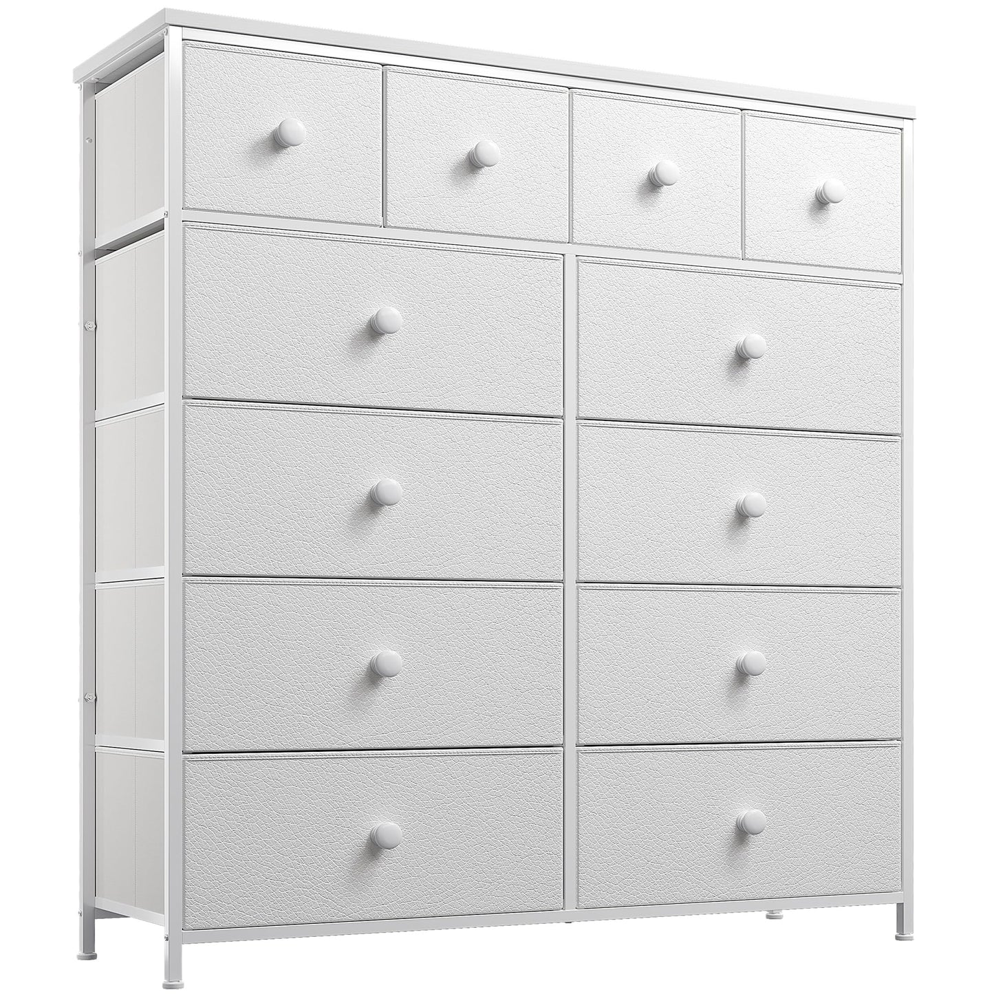 EnHomee White Dresser for Bedroom with 12 Drawers Dressers & Chest of Drawers with Wood Top, Metal Frame,Tall Dressers for Girls Bedroom,Living Room,Hallway,Closet - The One Stop Deals