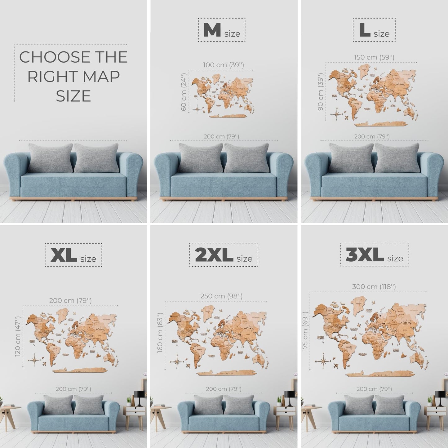 Enjoy The Wood 3D LED Wood World Map 3.0 - Wall Art Modern Home Decor Gifts - LED Lighting Wall Decor Housewarming Gift Idea - Travel Wooden Maps with Backlighting All Sizes (Light) - The One Stop Deals