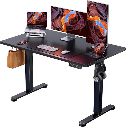 ErGear Height Adjustable Electric Standing Desk, 48 x 24 Inches Sit Stand up Desk, Memory Computer Home Office Desk (Black) - The One Stop Deals