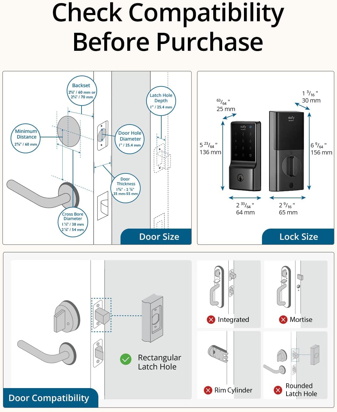 eufy Security Smart Lock C210, Keyless Entry Door Lock, Built - in WiFi Deadbolt, Smart Door Lock, No Bridge Required, Easy Installation, Touchscreen Keypad, App Remote Control, 4 AA Batteries Included - The One Stop Deals