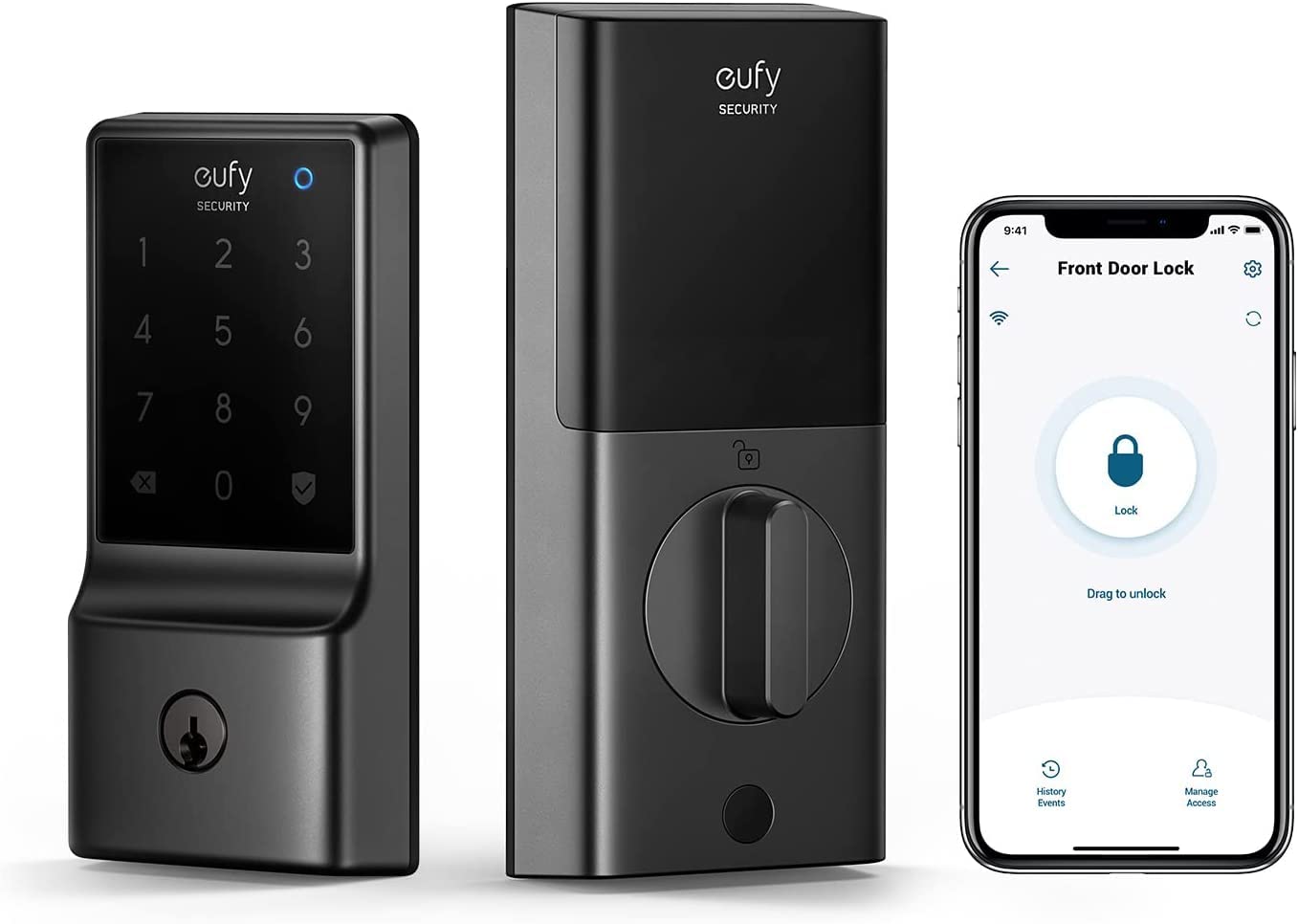 eufy Security Smart Lock C210, Keyless Entry Door Lock, Built - in WiFi Deadbolt, Smart Door Lock, No Bridge Required, Easy Installation, Touchscreen Keypad, App Remote Control, 4 AA Batteries Included - The One Stop Deals