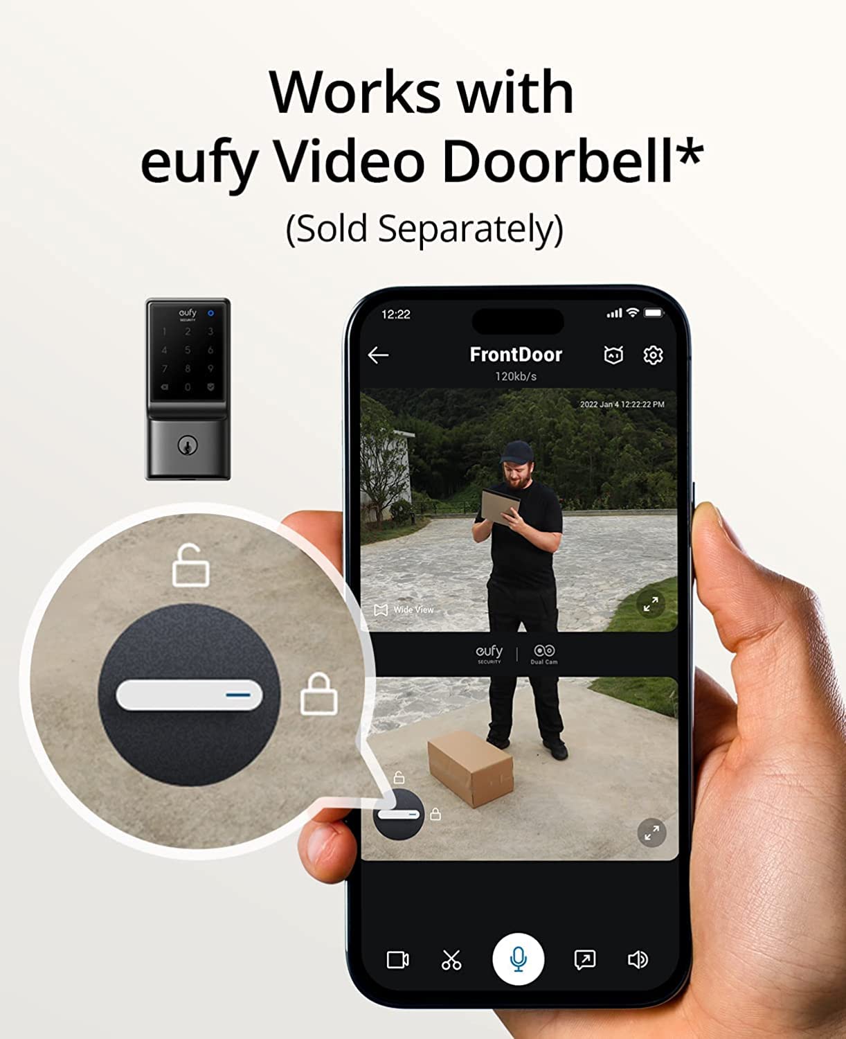 eufy Security Smart Lock C210, Keyless Entry Door Lock, Built - in WiFi Deadbolt, Smart Door Lock, No Bridge Required, Easy Installation, Touchscreen Keypad, App Remote Control, 4 AA Batteries Included - The One Stop Deals