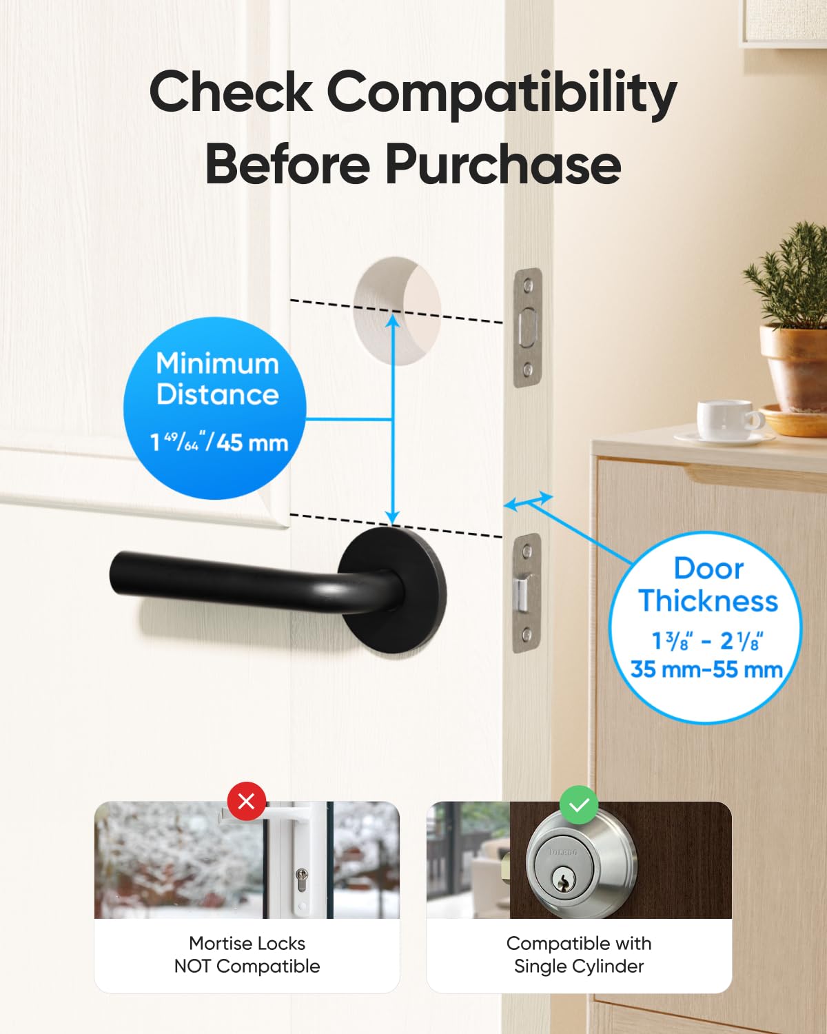 eufy Security Smart Lock C220, Fingerprint Keyless Entry Door Lock, Built - in Wi - Fi, App Remote Control, Front Door Smart Lock Deadbolt, 8Months Battery, Reliable Power, IP53 Waterproof, BHMA Grade 3 - The One Stop Deals