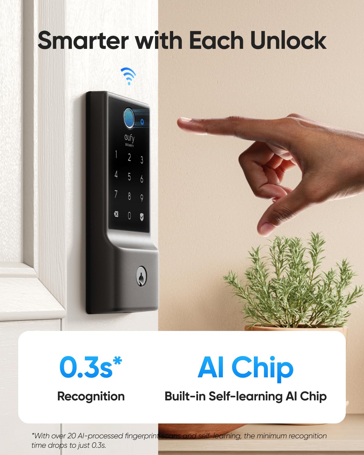 eufy Security Smart Lock C220, Fingerprint Keyless Entry Door Lock, Built - in Wi - Fi, App Remote Control, Front Door Smart Lock Deadbolt, 8Months Battery, Reliable Power, IP53 Waterproof, BHMA Grade 3 - The One Stop Deals