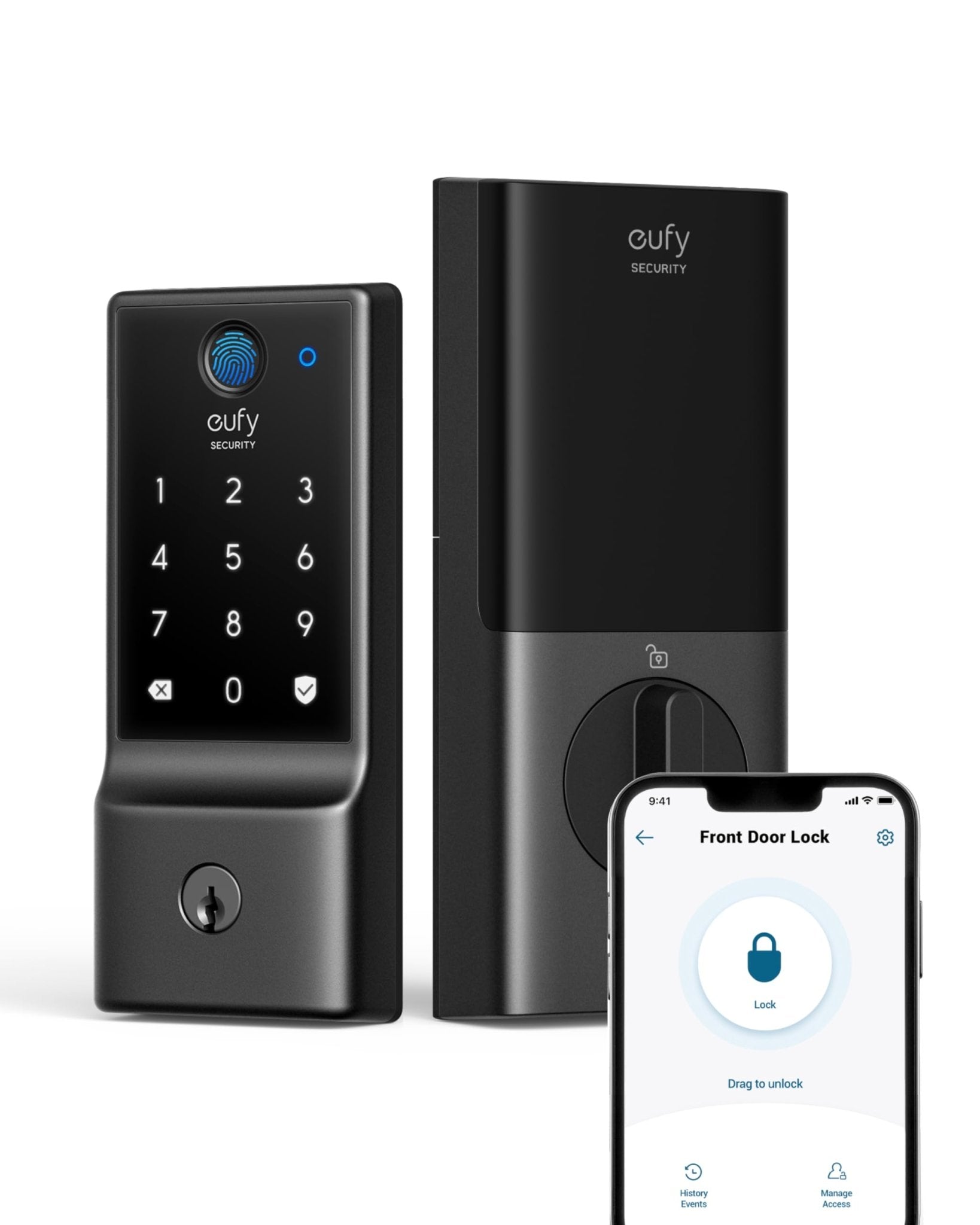 eufy Security Smart Lock C220, Fingerprint Keyless Entry Door Lock, Built - in Wi - Fi, App Remote Control, Front Door Smart Lock Deadbolt, 8Months Battery, Reliable Power, IP53 Waterproof, BHMA Grade 3 - The One Stop Deals