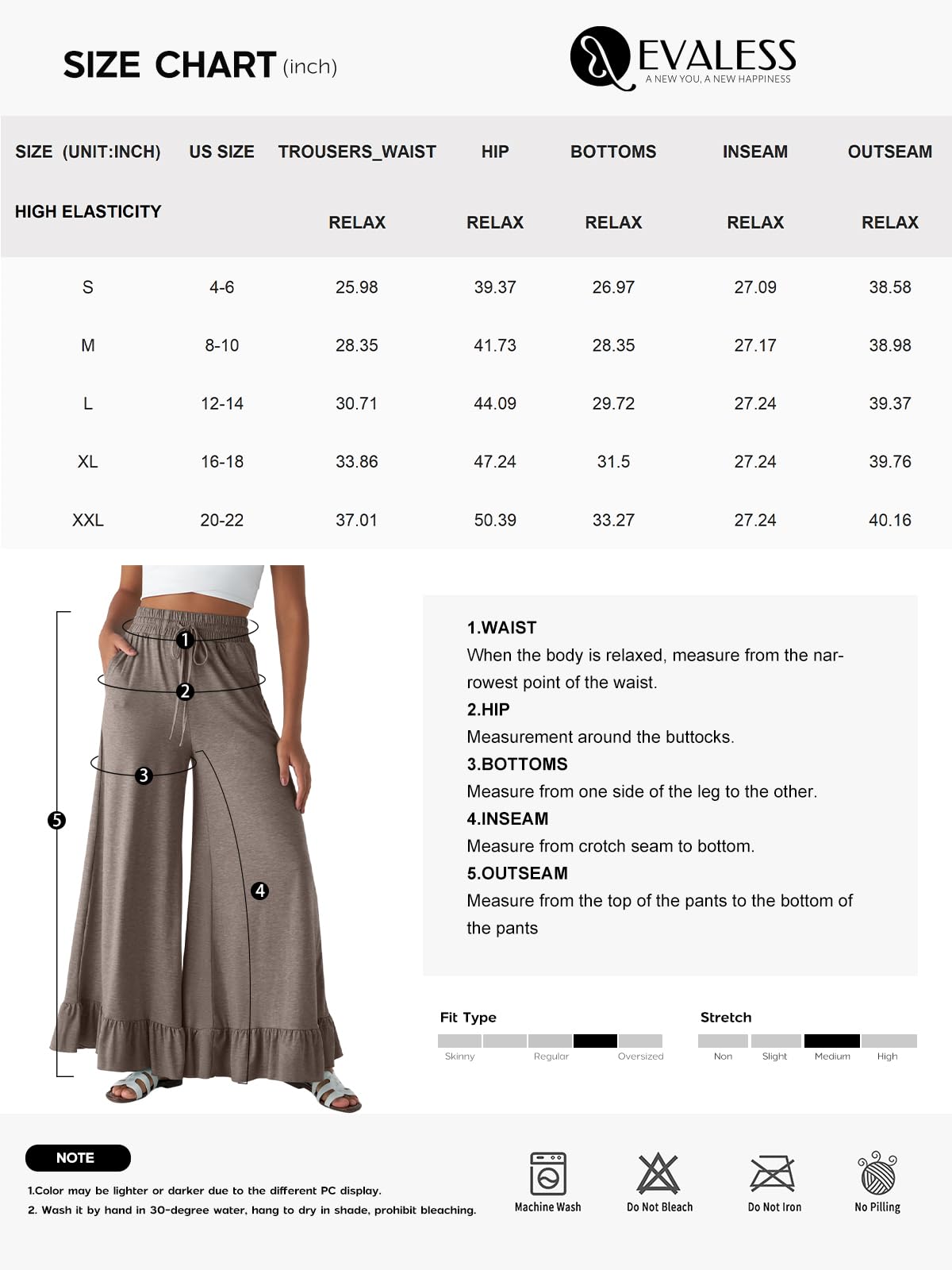 EVALESS Womens Wide Leg Pants Fashion 2025 Spring Summer Trendy Trousers High Waisted Casual Flowy Culottes for Women Ligh Brown Medium - The One Stop Deals