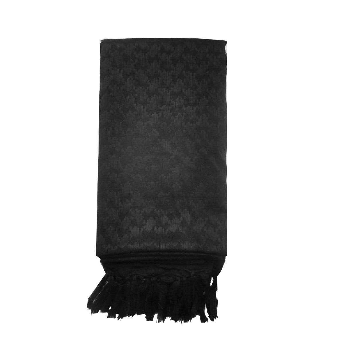 Explore Land Cotton Shemagh Tactical Desert Scarf Wrap (Black) - The One Stop Deals