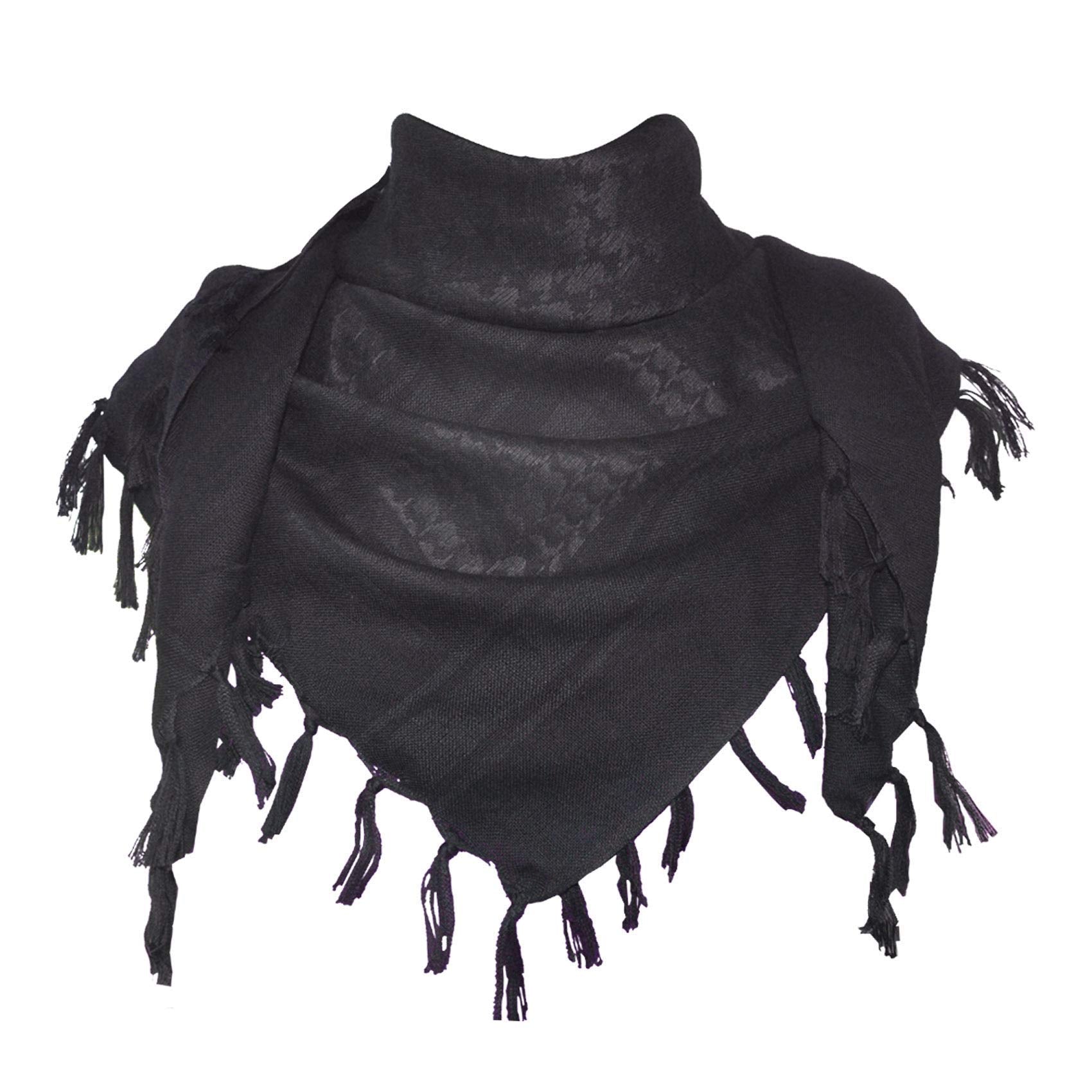 Explore Land Cotton Shemagh Tactical Desert Scarf Wrap (Black) - The One Stop Deals