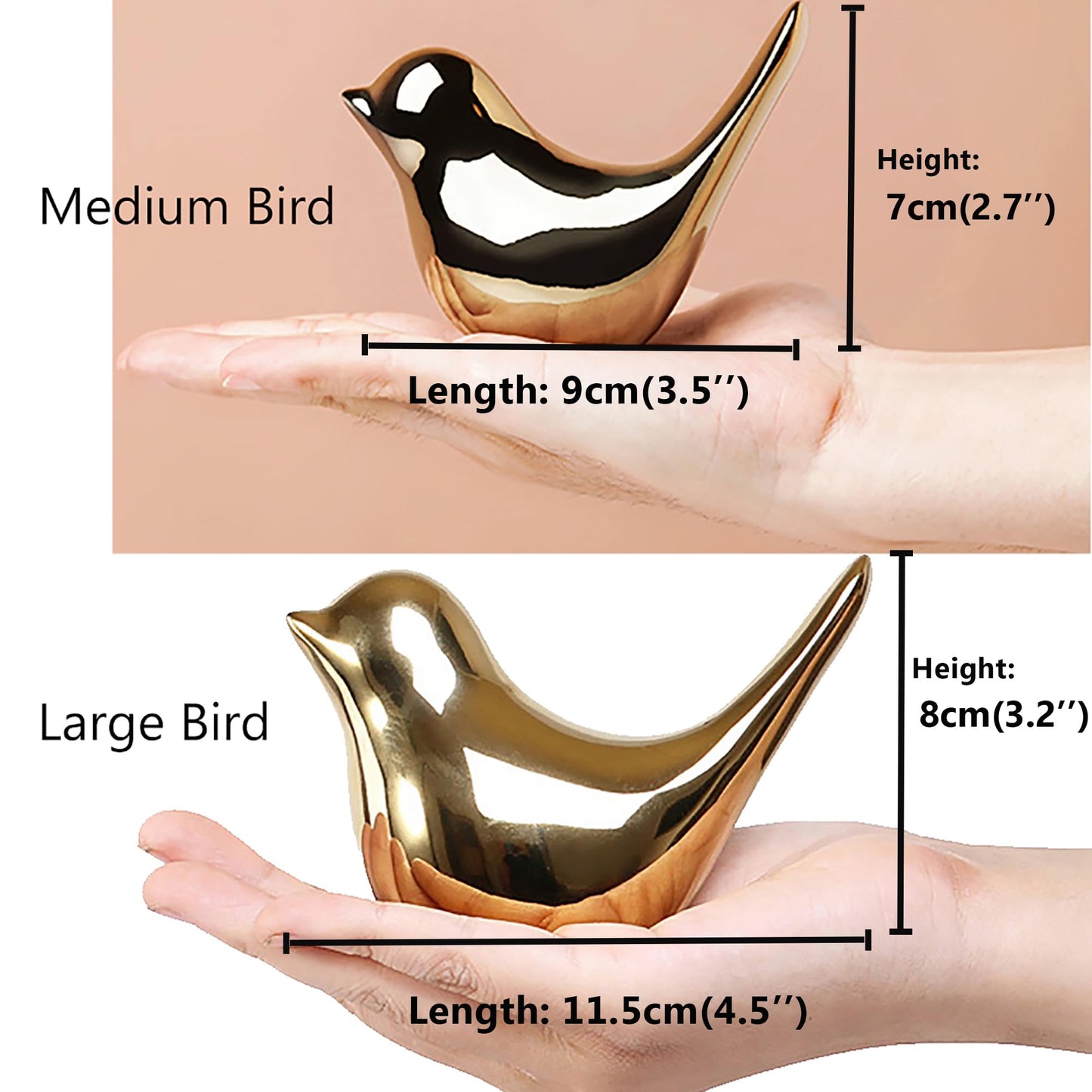 FANTESTICRYAN Small Birds Statues Gold Home Decor Modern Style Figurine Decorative Ornaments for Living Room, Bedroom, Office Desktop, Cabinets - The One Stop Deals