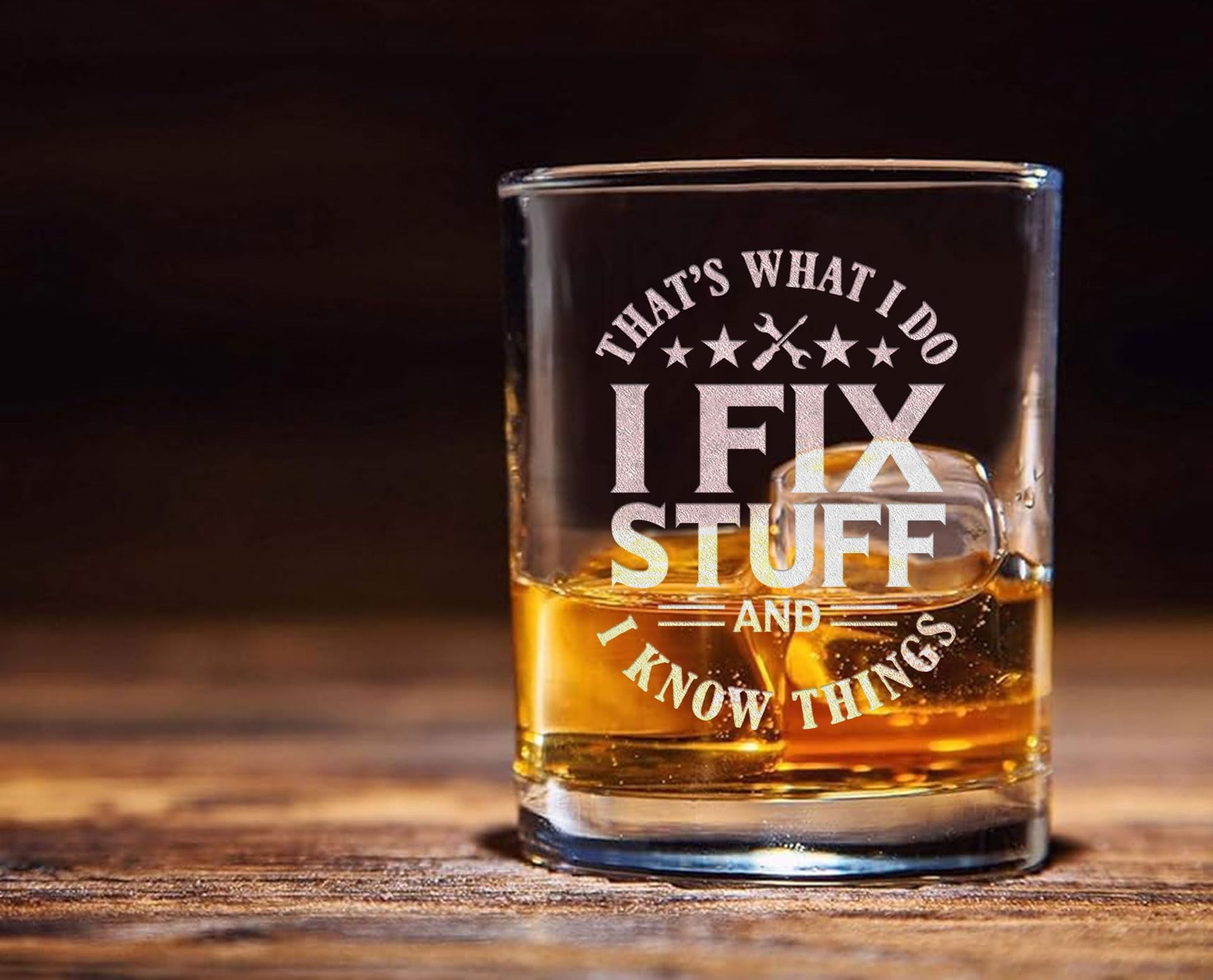 Father's Day Gifts for Men, Dad, Grandpa, Uncle, Husband from Daughter, Son, Wife - Men Gifts for Fathers Day - Fathers Day Glass - Birthday Gifts for Men 40th 50th 60th 70th 80th, Whiskey Rock Glass - The One Stop Deals