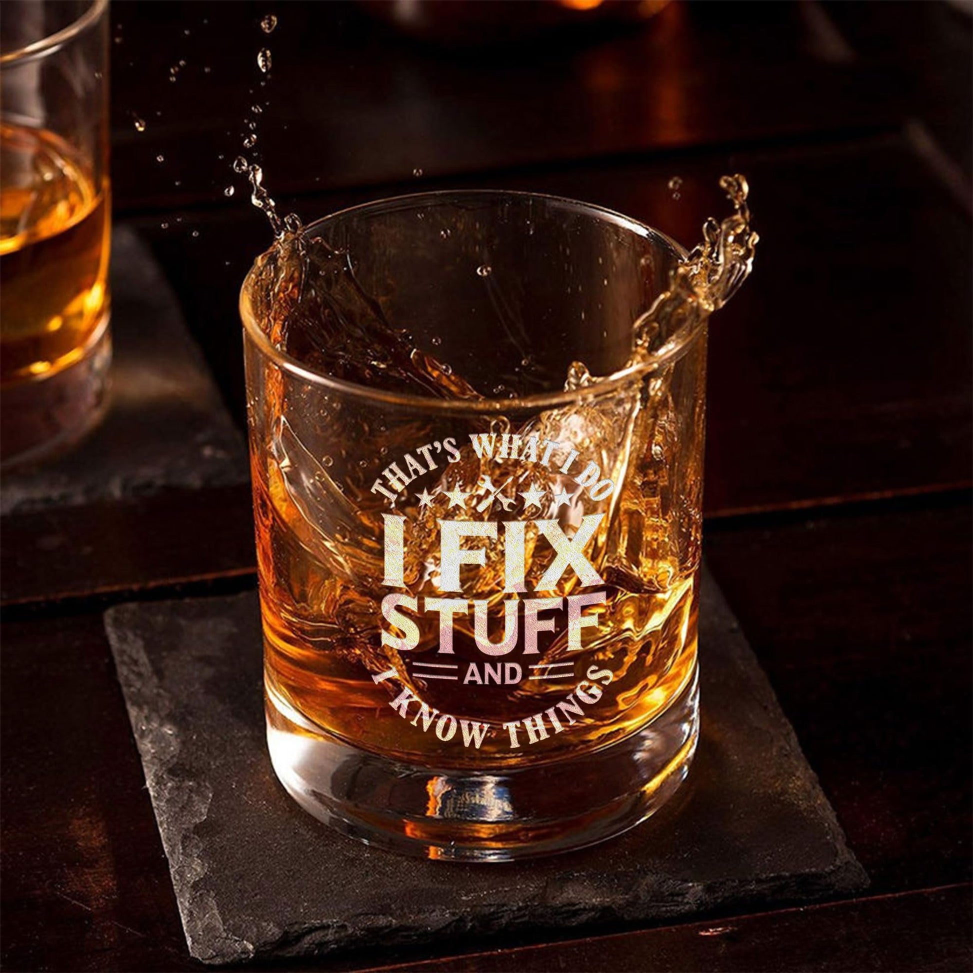 Father's Day Gifts for Men, Dad, Grandpa, Uncle, Husband from Daughter, Son, Wife - Men Gifts for Fathers Day - Fathers Day Glass - Birthday Gifts for Men 40th 50th 60th 70th 80th, Whiskey Rock Glass - The One Stop Deals