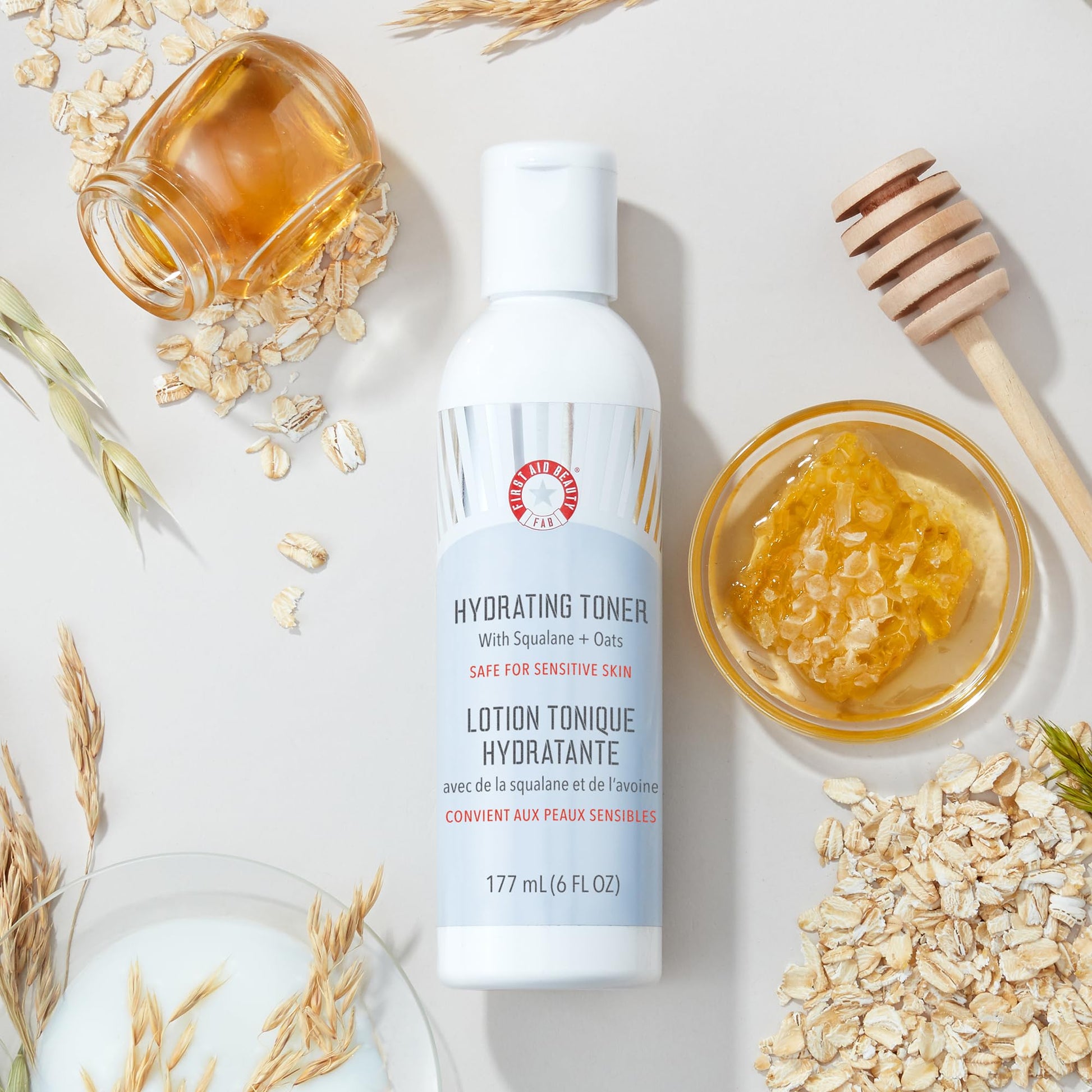 First Aid Beauty - Hydrating Toner with Squalane and Oats, Naturual Wild Oat Skin Calming Toner, Helps Reduce Lines & Wrinkles, Safe for Sensitive Skin, Alcohol - Free Balanced Hydration, 6 oz - The One Stop Deals