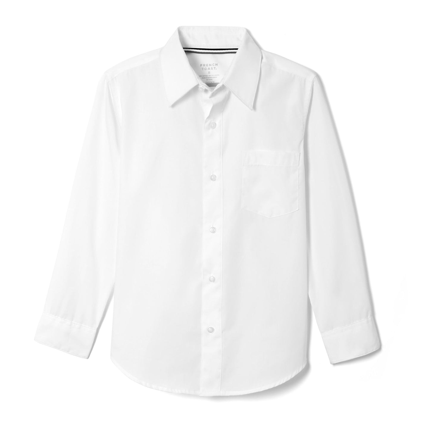 French Toast Boys' Long Sleeve Classic Dress Shirt (Standard & Husky), White, 4T - The One Stop Deals