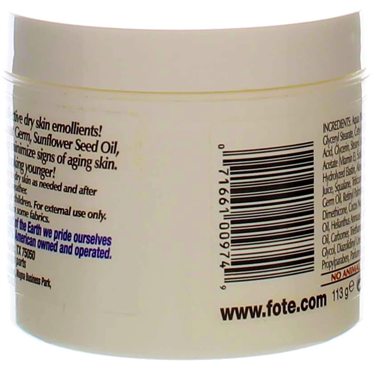 Fruit of the Earth Vitamin E Skin Care Cream 4 oz per Jar - Pack of 8 - The One Stop Deals