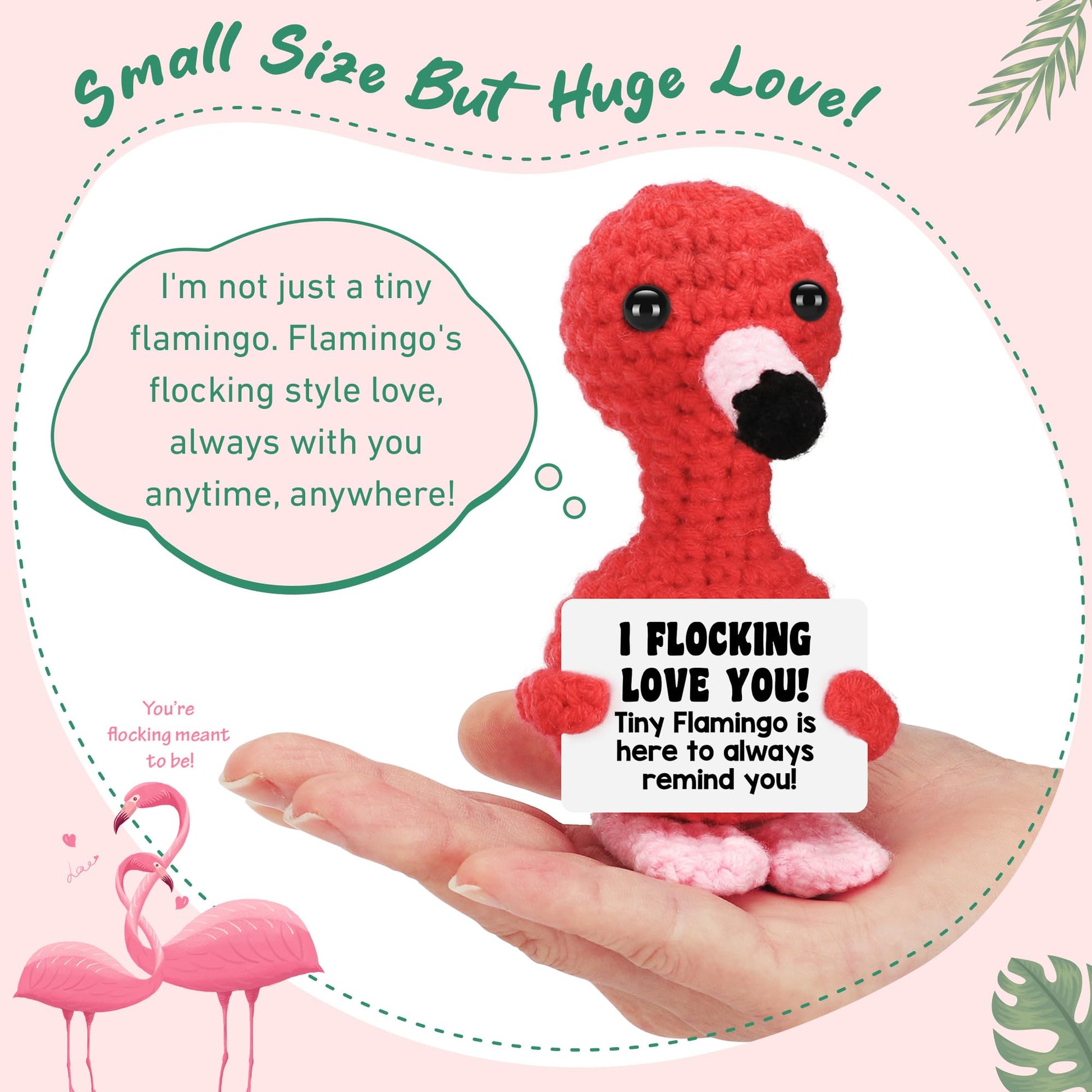 Funny Flamingo I Love You Gifts Mothers Day Birthday Gifts for Her Girlfriend Wife Romantic Anniversary Women Gifts for Couple Easter Basket Stuffers Handmade Crochet Animals Flamingo Lover Gifts - The One Stop Deals