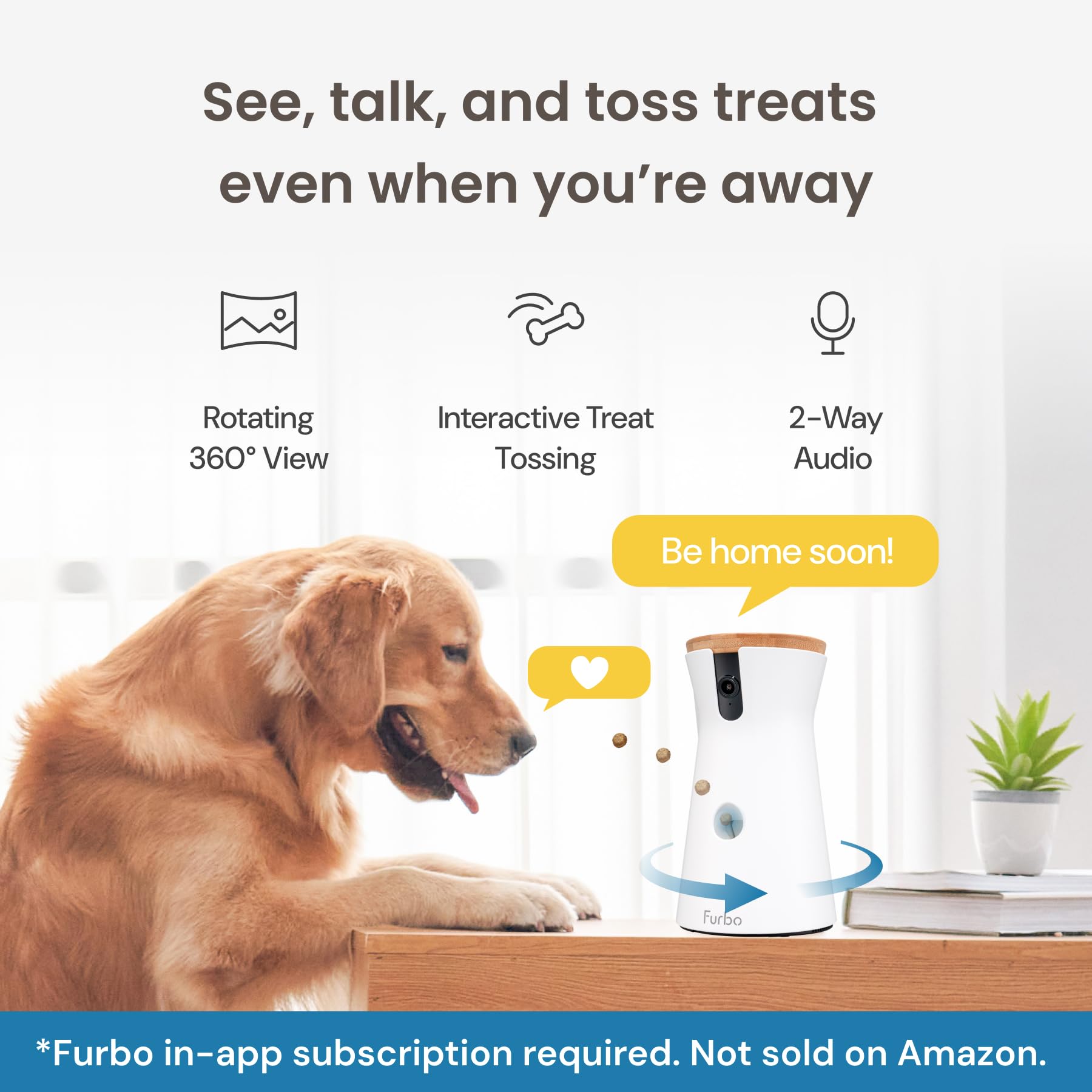 Furbo 360° Dog Camera + Nanny Bundle: Home Security & Dog Safety Alerts, Rotating Pet Treat Dispenser Camera with Speaker, Smart Home Indoor Cam w Phone App (Additional Subscription Required at Setup) - The One Stop Deals