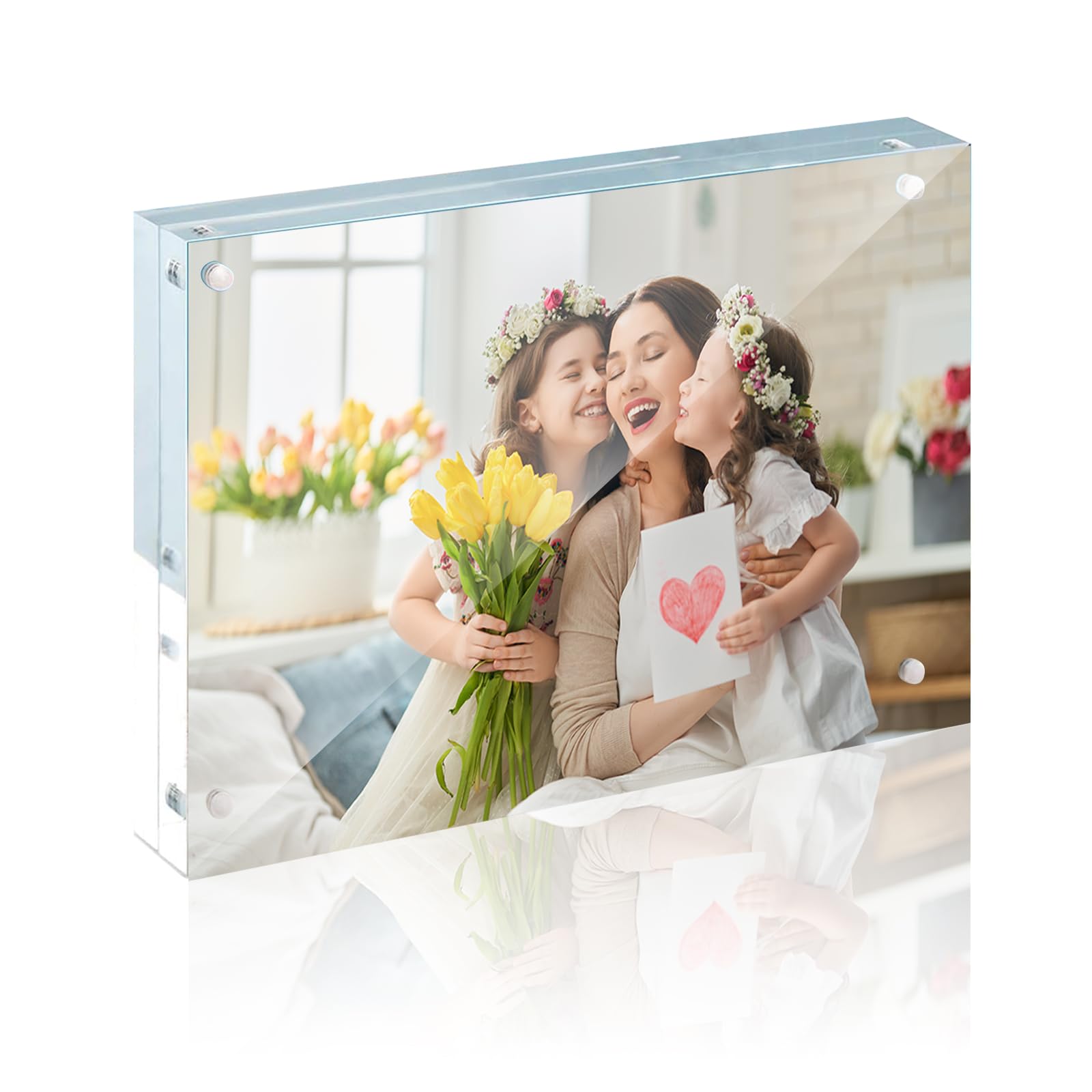 GABENSTOG Acrylic Picture Frames 3.5x5, Free 33 Holiday Stickers, Acrylic Photo Frame1Pc, Clear Double Sided Magnetic Photo Frame, Standing Acrylic Magnetic Frame Picture Gift Ideal (16mm Thick) - The One Stop Deals