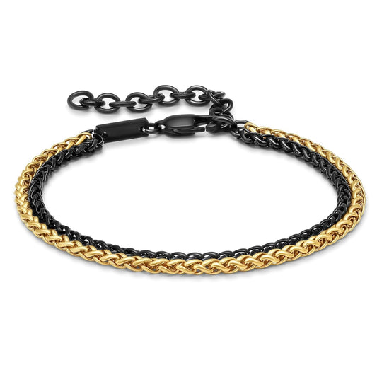 Galis Mens Bracelet - Stainless Steel for Men, Non Tarnish Gold Plated Rope Chain Bracelet, Stylish Birthday Bracelets For Boys, with Lobster Claw Clasp, Mens Gifts Ideas, 8" - The One Stop Deals