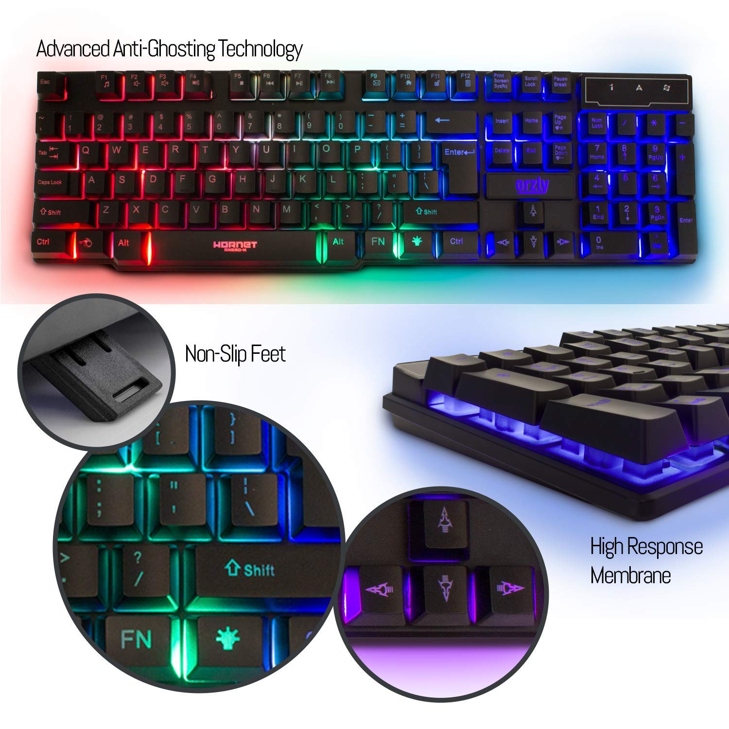 Gaming Keyboard and Mouse and Mouse pad and Gaming Headset, Wired LED RGB Backlight Bundle for PC Gamers and Xbox and PS4 Users - 4 in 1 Edition Hornet RX - 250 - The One Stop Deals