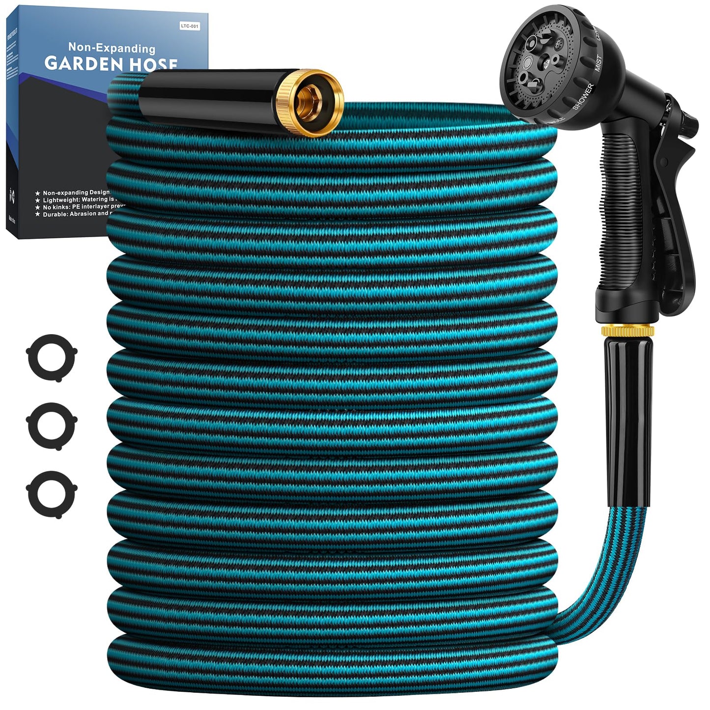 Garden Hose 50ft, Non - Expanding Water Hose Ultra Lightweight, Kink - Free, Sturdy, Abrasion Resistant Hose for Yard, Lawn, Car Wash, Outdoor, Marine and Camper - The One Stop Deals