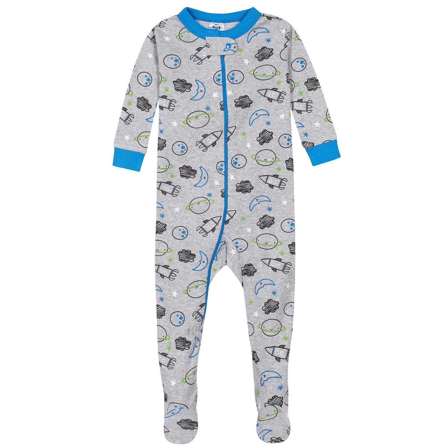 Gerber Baby Boys' 4 - Pack Footed Pajamas, Dinosaurs Space Grey, 18 Months - The One Stop Deals