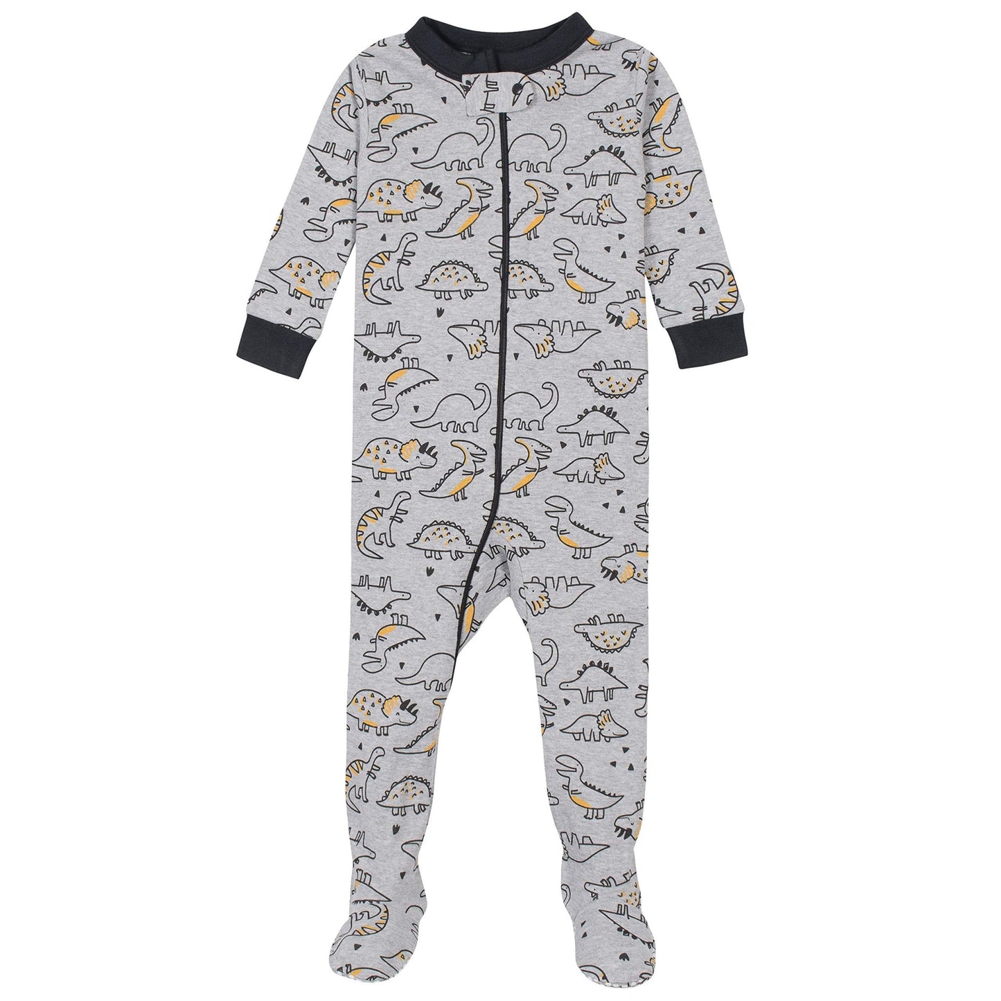 Gerber Baby Boys' 4 - Pack Footed Pajamas, Dinosaurs Space Grey, 18 Months - The One Stop Deals