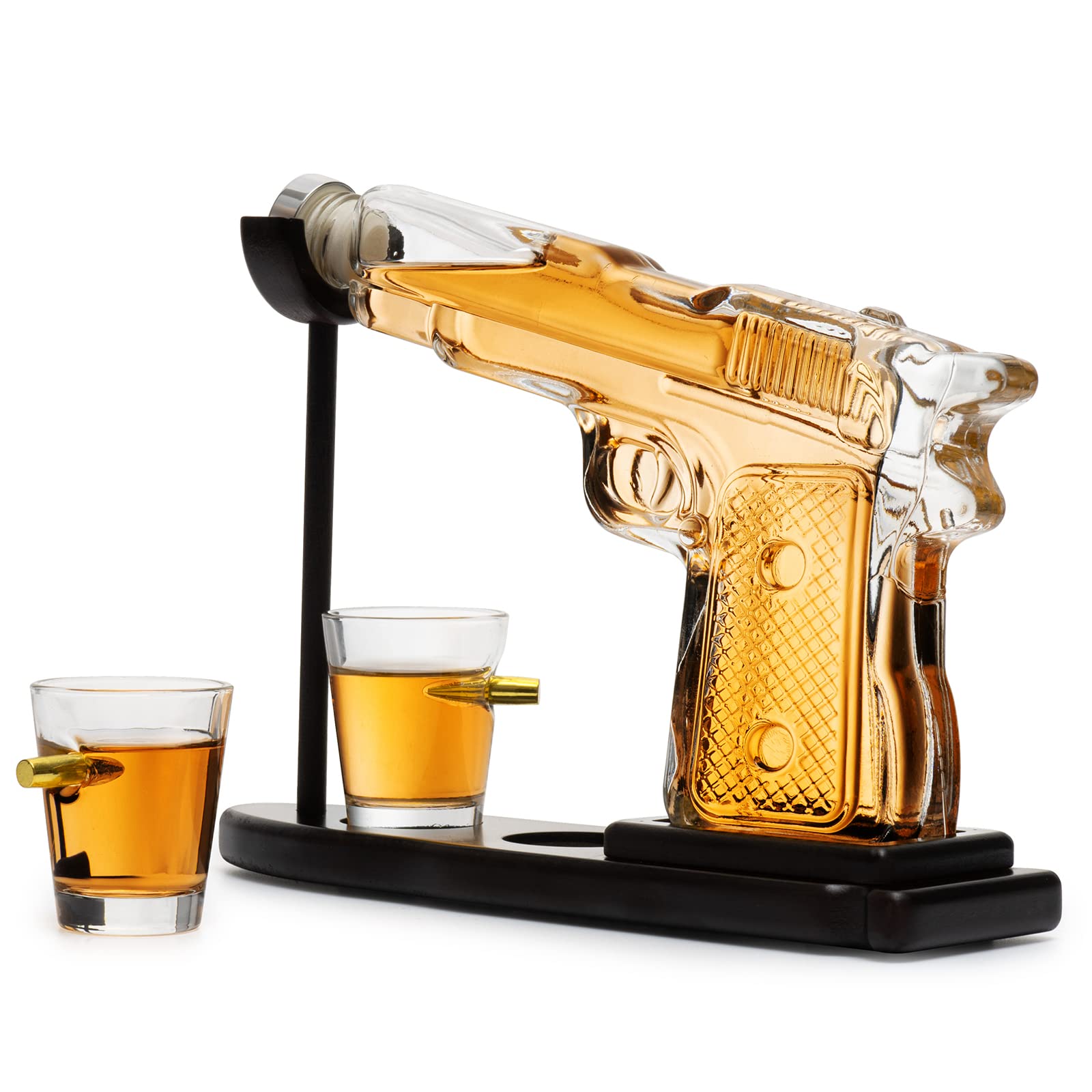 Gifts for Men Dad, 10.1 Oz Whiskey Decanter Set + 2 Bullet Glasses - Unique Birthday Gift Ideas from Daughter Son, Personalized Liquor Dispenser - Liquor Scotch Bourbon Vodka, Him, Brother Husband - The One Stop Deals