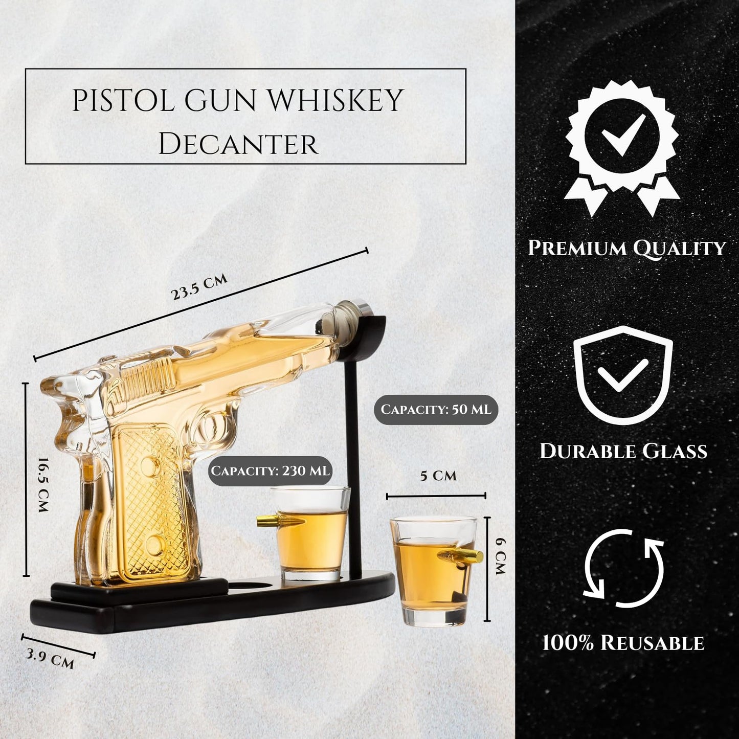 Gifts for Men Dad, 10.1 Oz Whiskey Decanter Set + 2 Bullet Glasses - Unique Birthday Gift Ideas from Daughter Son, Personalized Liquor Dispenser - Liquor Scotch Bourbon Vodka, Him, Brother Husband - The One Stop Deals