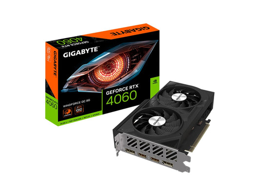 GIGABYTE GeForce RTX 4060 WINDFORCE OC 8G Graphics Card, 2X WINDFORCE Fans, 8GB 128 - bit GDDR6, GV - N4060WF2OC - 8GD Video Card - The One Stop Deals