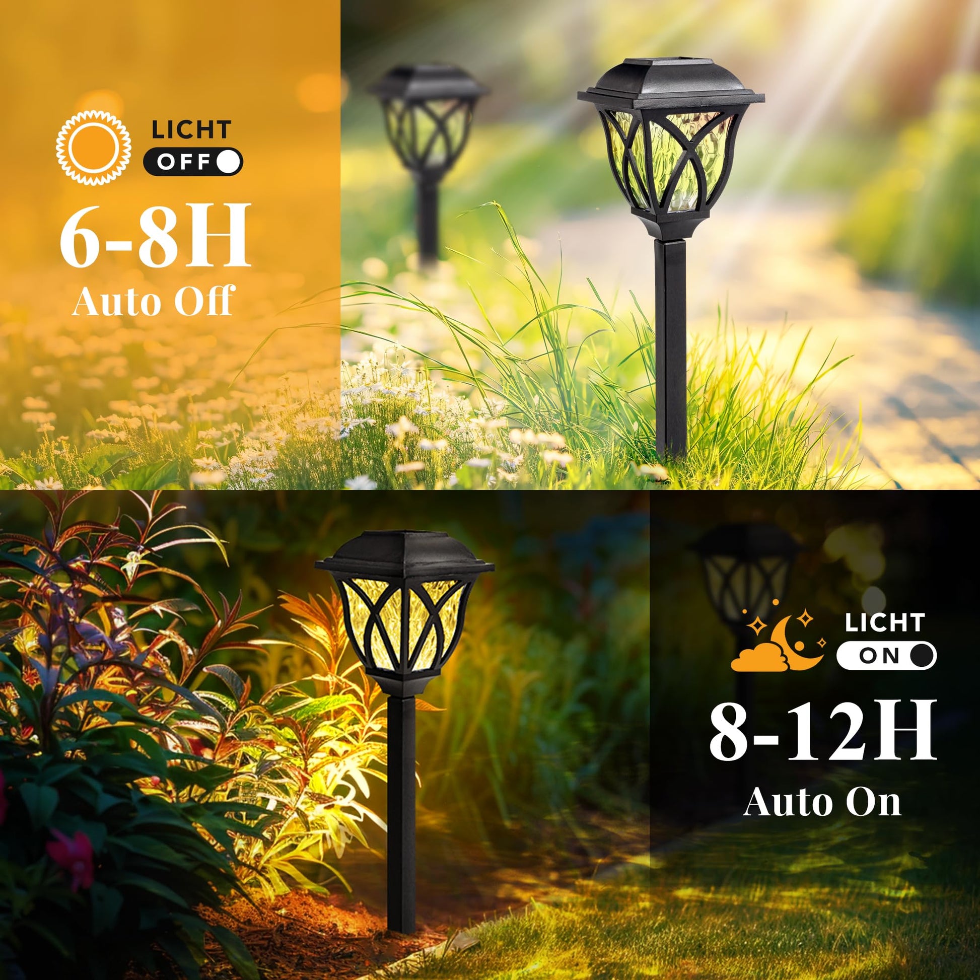 GIGALUMI Solar Lights Outdoor Waterproof, 6 Pack LED Solar Garden Lights, Solar Lights for Outside, Garden Decor for Yard, Patio, Landscape, Planter, Walkway (Warm White) - The One Stop Deals