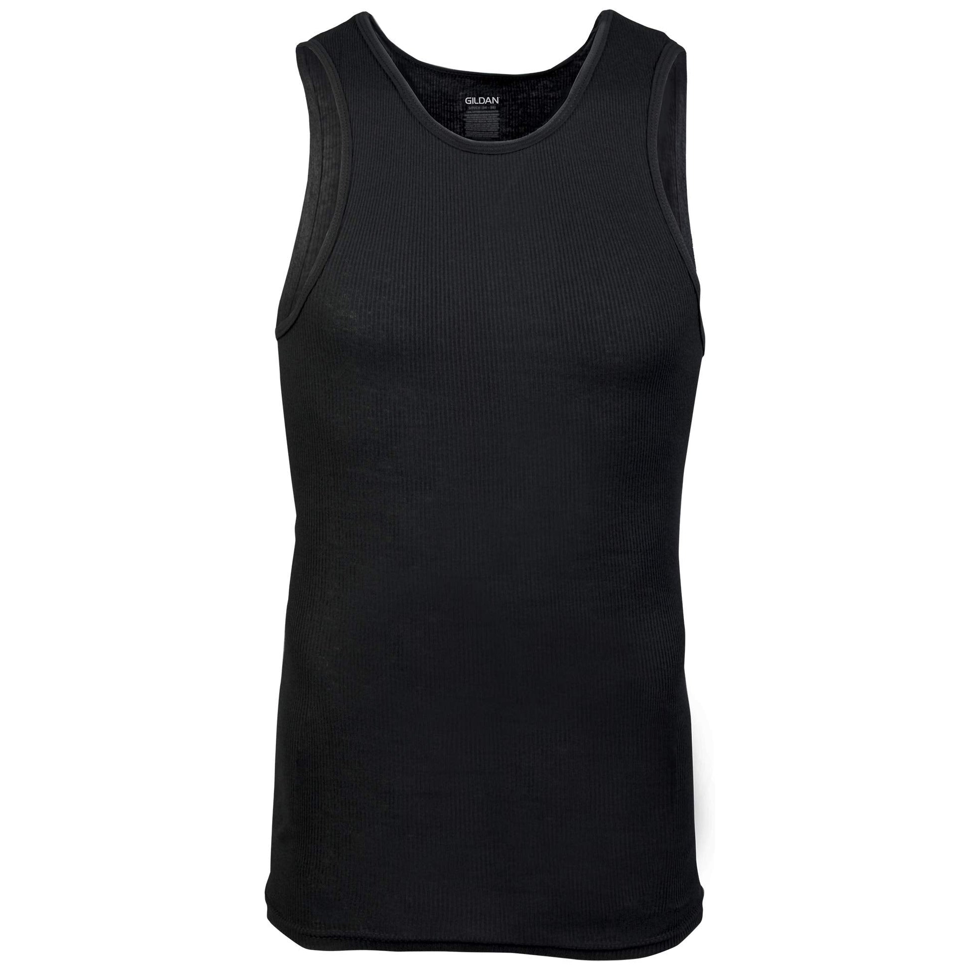 Gildan Men's A - Shirt Tanks, Multipack, Style G1104, Black (6 - Pack), Large - The One Stop Deals