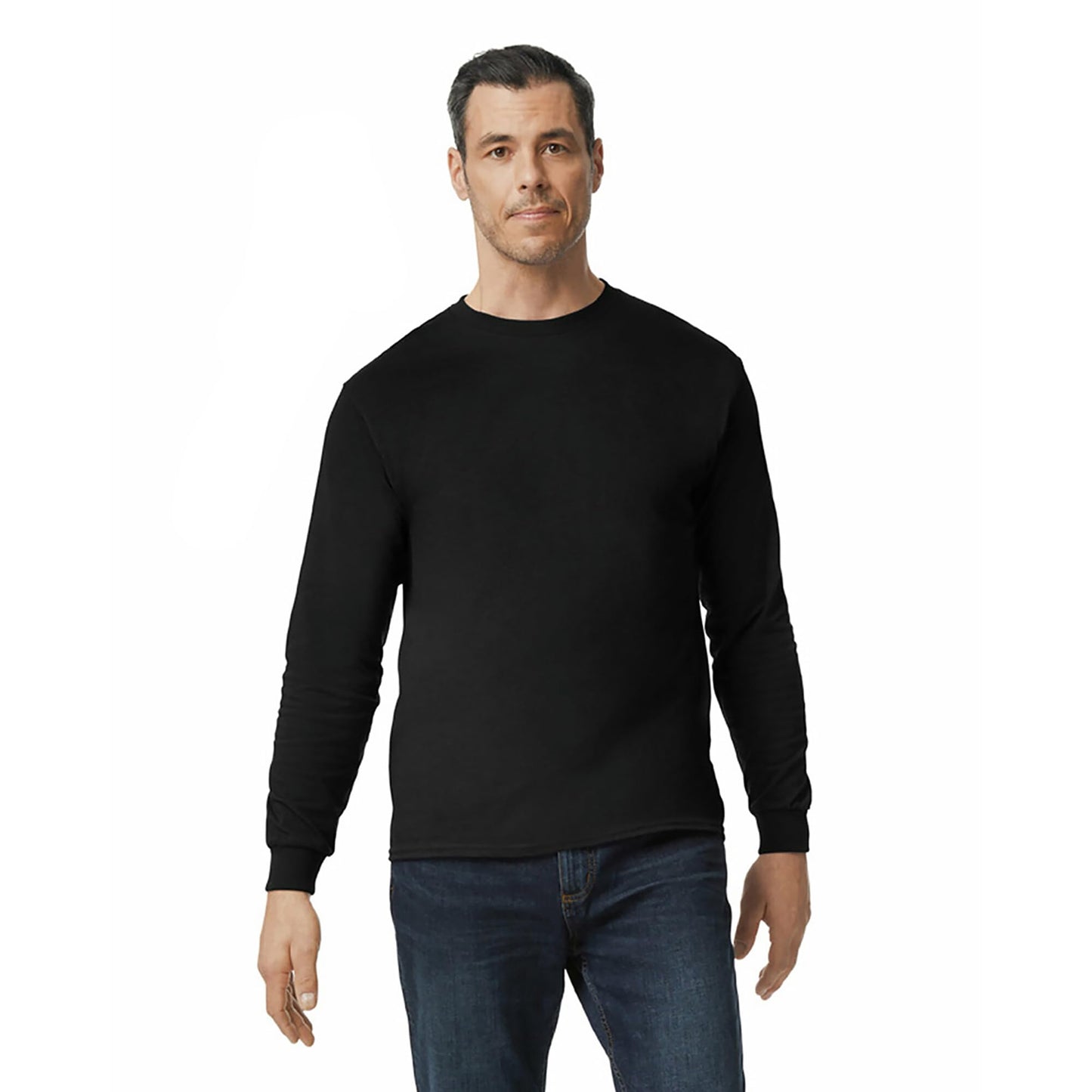 Gildan Men's Heavy Cotton Long Sleeve T-Shirt, Style G5400, 2 - Pack, Black, X - Large - The One Stop Deals