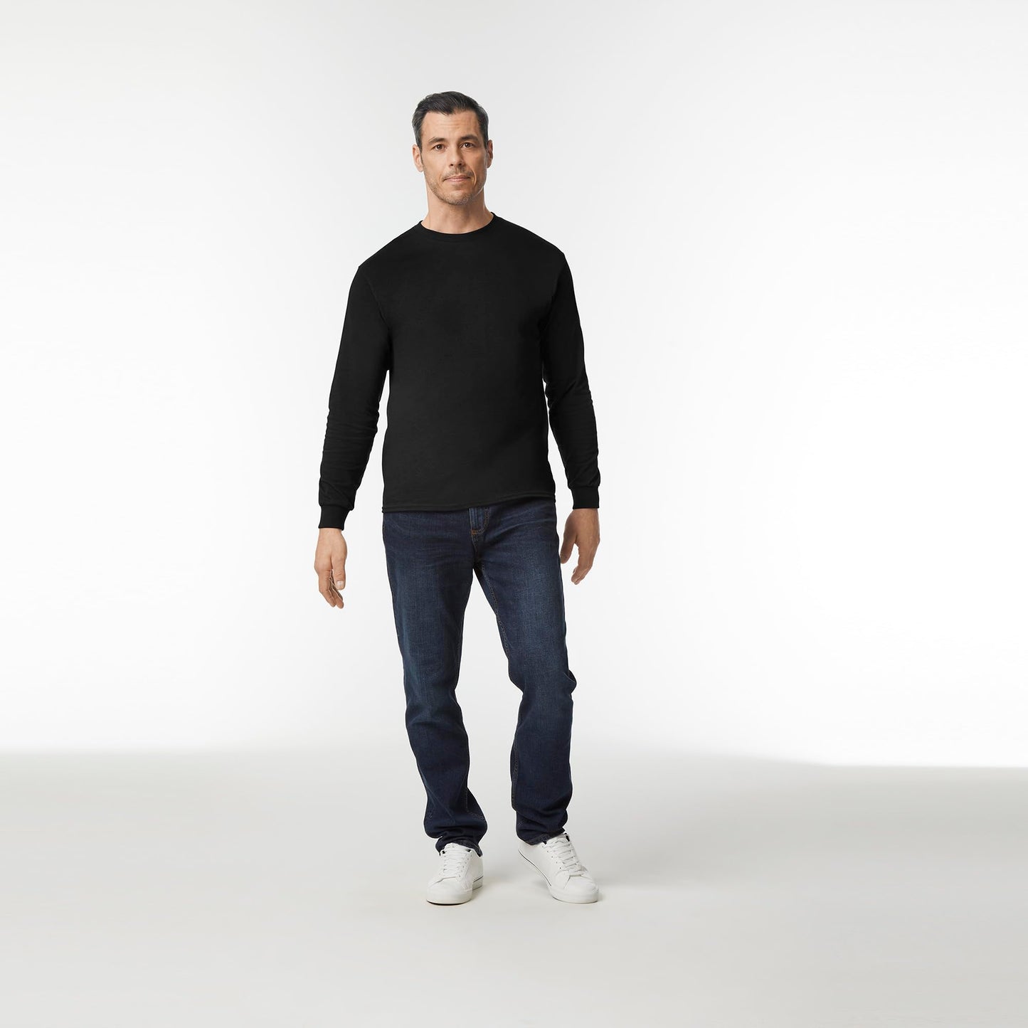 Gildan Men's Heavy Cotton Long Sleeve T-Shirt, Style G5400, 2 - Pack, Black, X - Large - The One Stop Deals