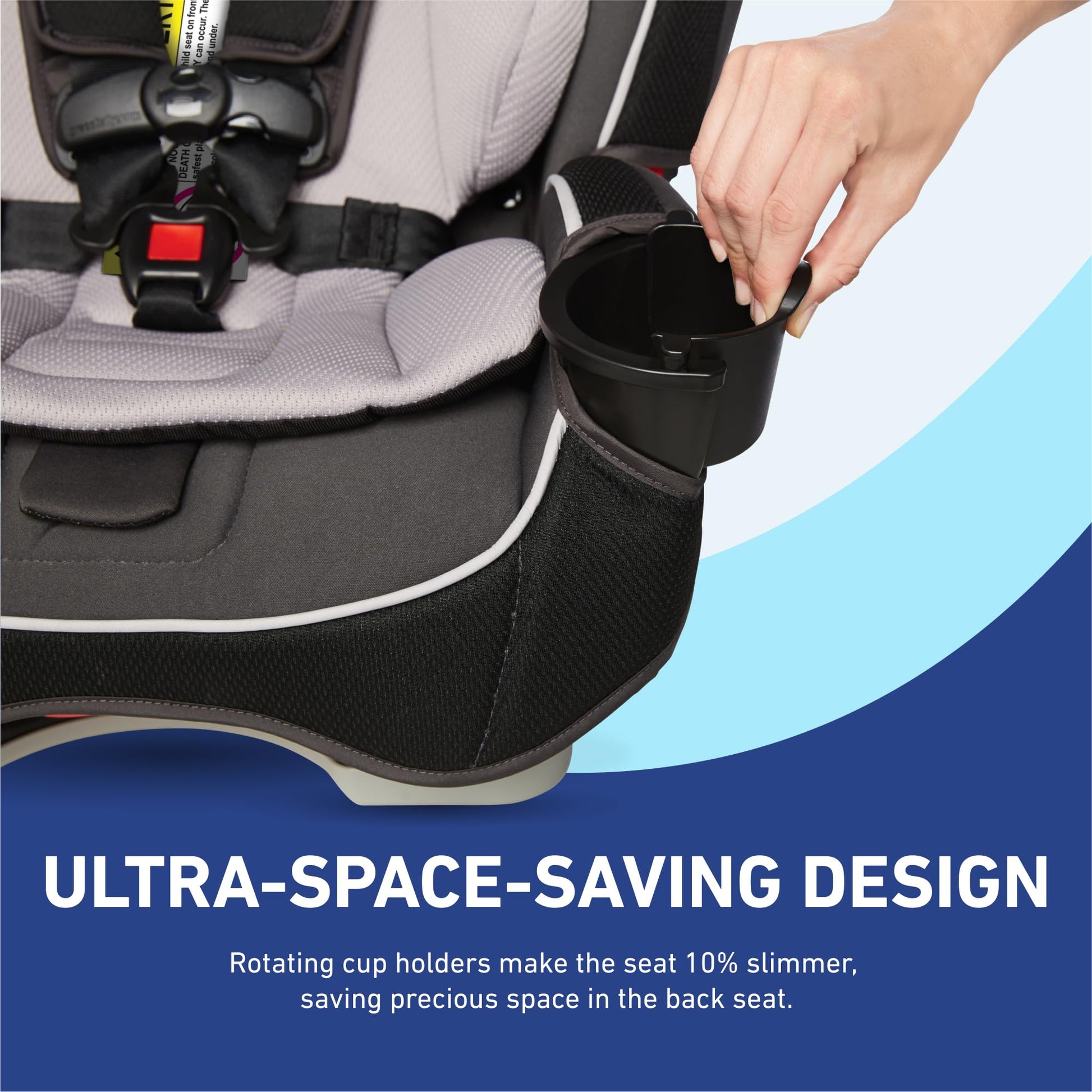 Graco SlimFit 3 - in - 1 Convertible Car Seat, Ultra - Space - Saving Design, Darcie, Suitable for Rear and Forward - Facing, Highback Booster Seat with 10 - Position Headrest - The One Stop Deals