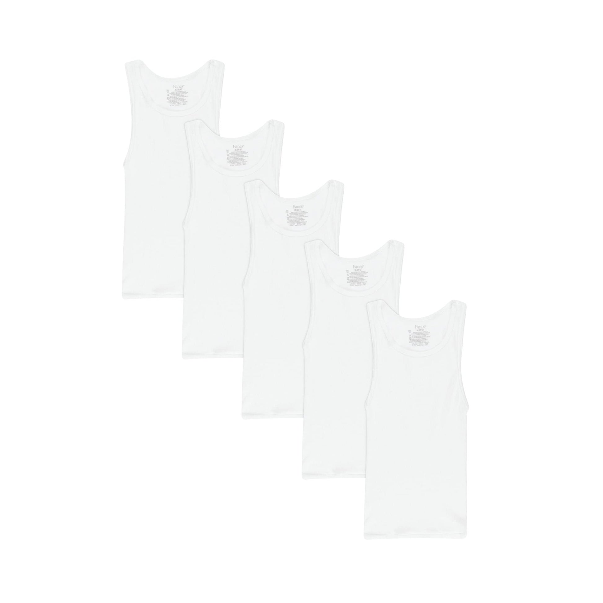 Hanes Boys' Tank Undershirt, EcoSmart Cotton Shirt, Multiple Packs Available, White, Medium - The One Stop Deals