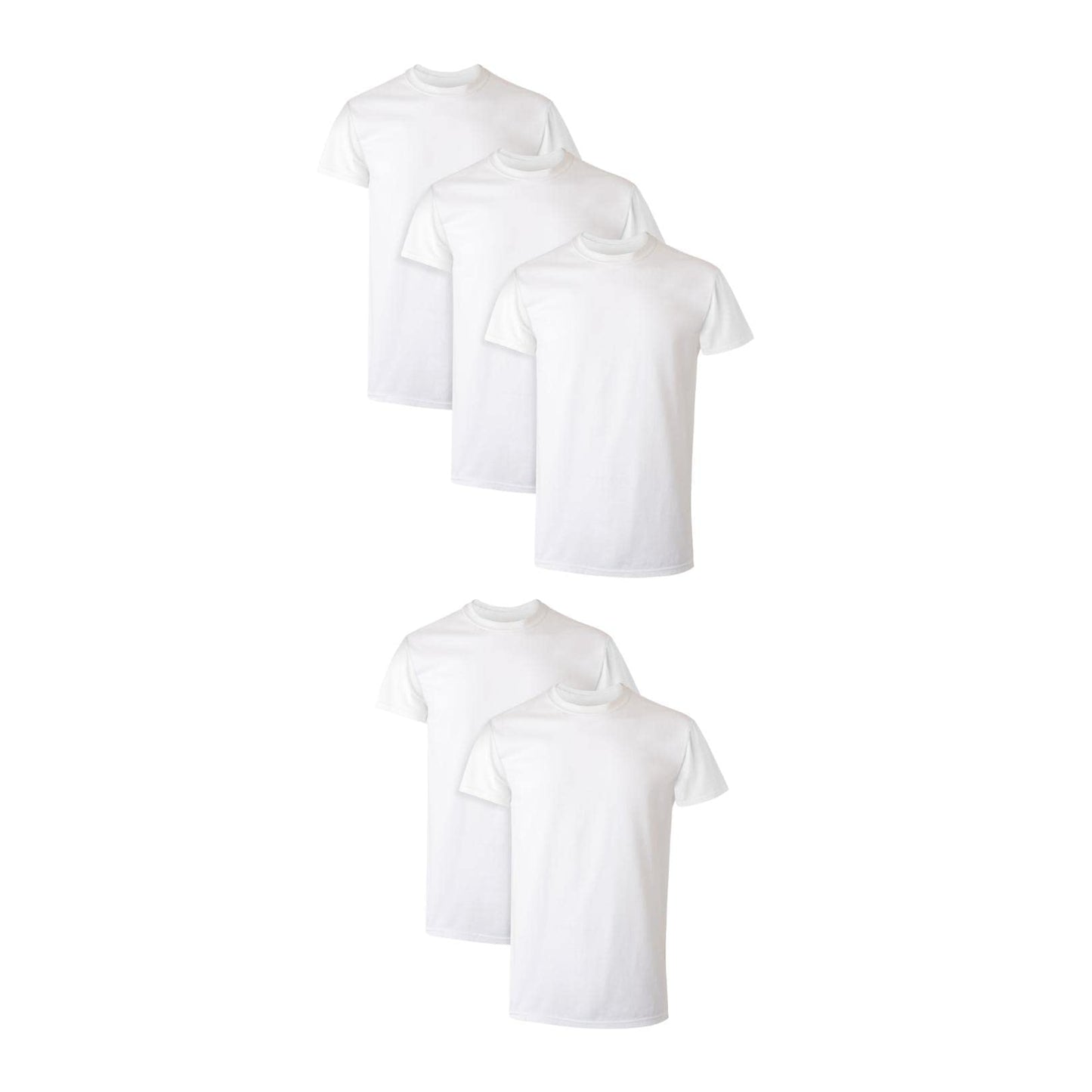 Hanes Men Hanes Men's White Performance Moisture - Wicking Crewneck Undershirt Tees, 5 - Pack - The One Stop Deals