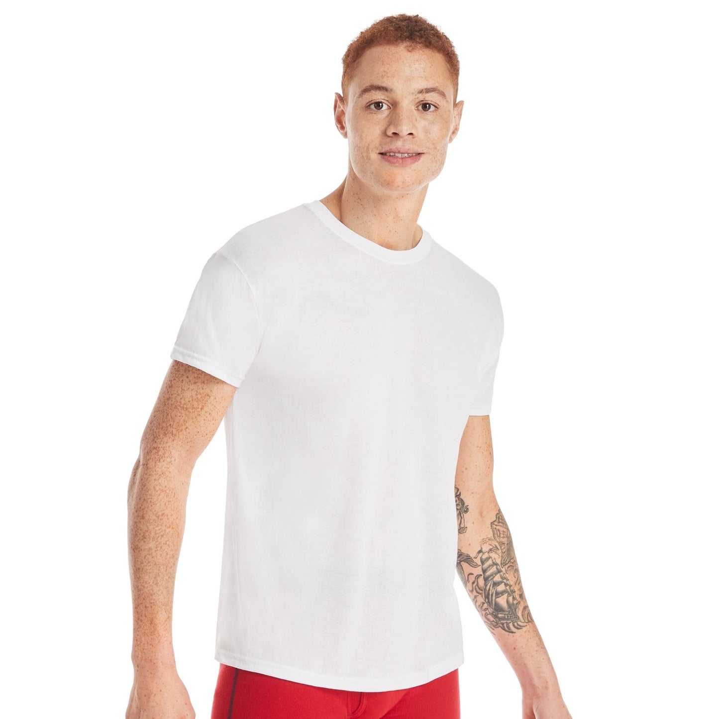 Hanes Men Hanes Men's White Performance Moisture - Wicking Crewneck Undershirt Tees, 5 - Pack - The One Stop Deals