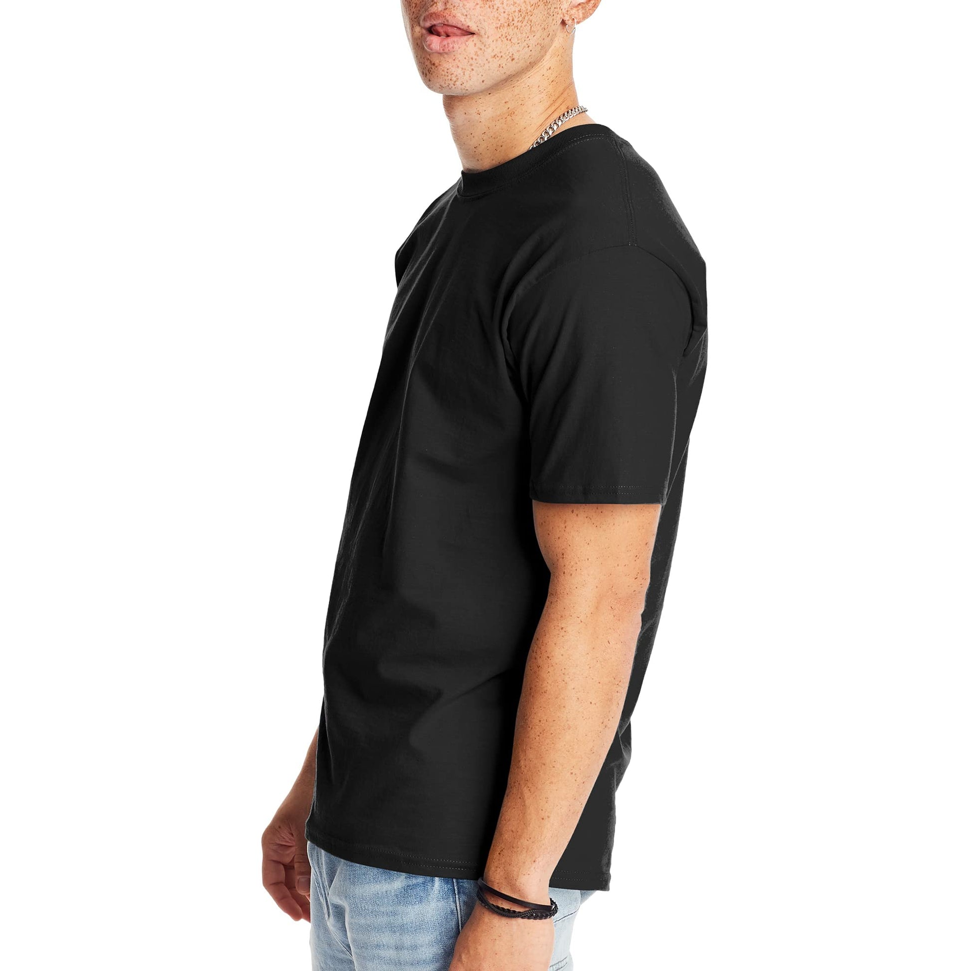 Hanes Mens Beefyt T-shirt, Heavyweight Cotton Crewneck Tee, 1 Or 2 Pack, Available In Tall Sizes Fashion - t-shirts, Black - 1 Pack, X - Large US - The One Stop Deals