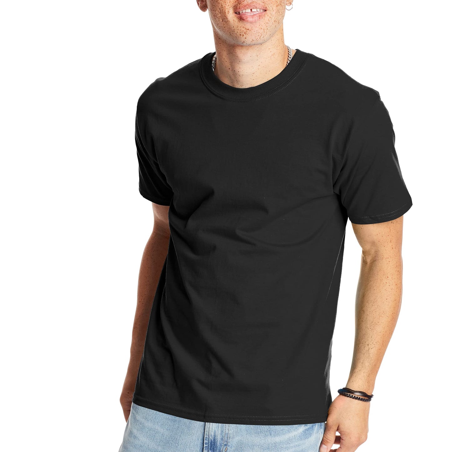 Hanes Mens Beefyt T-shirt, Heavyweight Cotton Crewneck Tee, 1 Or 2 Pack, Available In Tall Sizes Fashion - t-shirts, Black - 1 Pack, X - Large US - The One Stop Deals