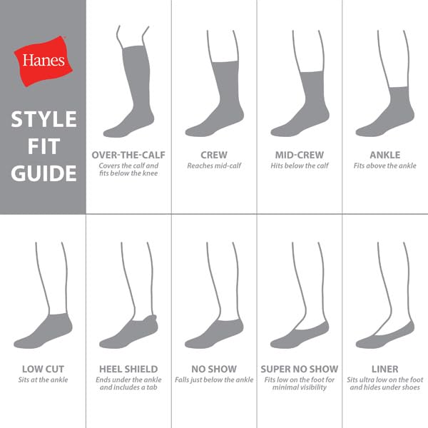 Hanes mens Double Tough Crew Socks, 12 - Pair Pack fashion liner socks, White/ Grey Foot Bottom, 12 - 14 US - The One Stop Deals