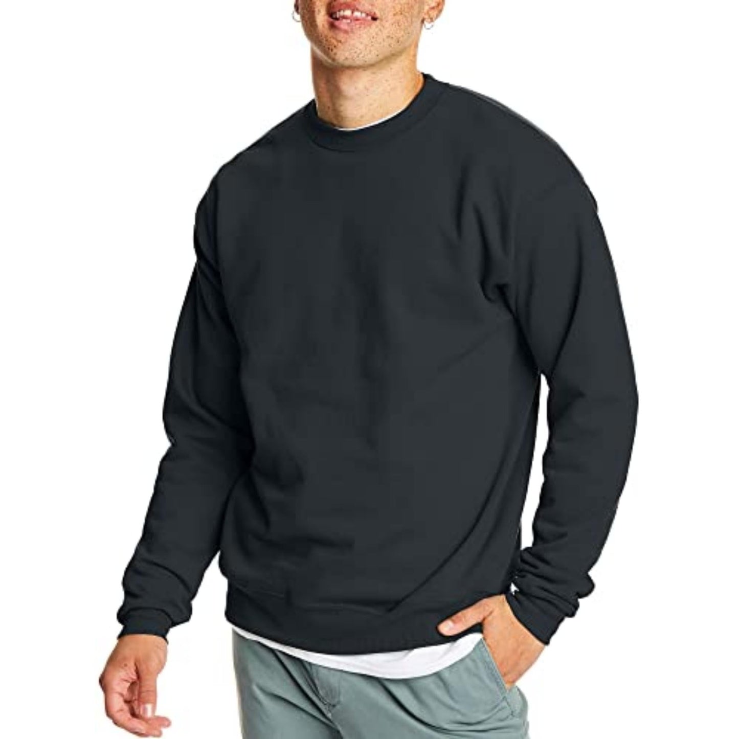 Hanes Men's EcoSmart Sweatshirt, Black, 2XL - The One Stop Deals