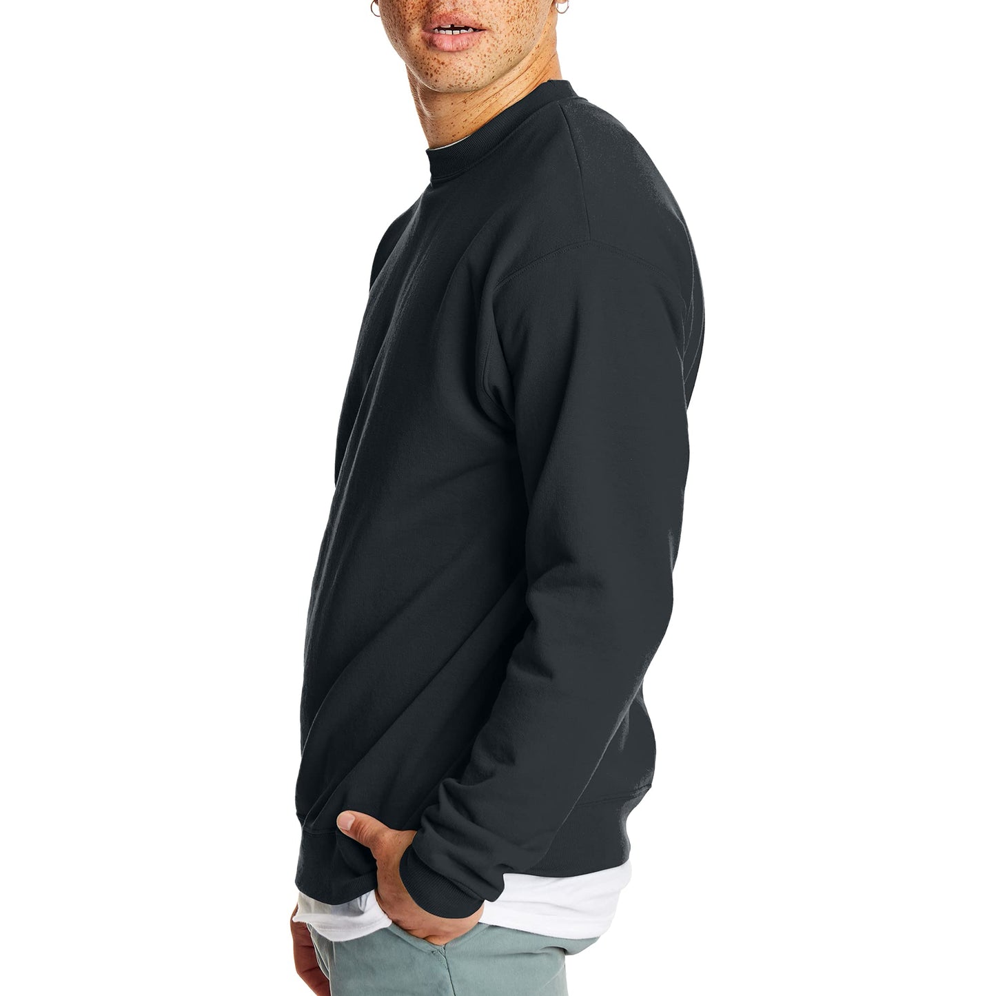 Hanes Men's EcoSmart Sweatshirt, Black, 2XL - The One Stop Deals