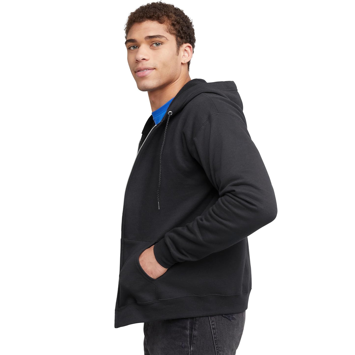 Hanes mens Full - zip Eco - smart Hoodie athletic sweatshirts, Black, Large US - The One Stop Deals