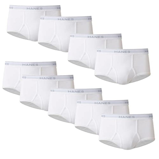 Hanes Mens Moisture - wicking Cotton Briefs, Available In White And Black, Multi - packs, White - 9 Pack, Medium US - The One Stop Deals