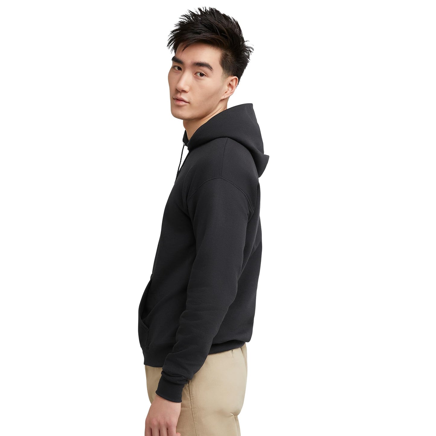 Hanes Men's Pullover EcoSmart Hooded Sweatshirt, Black, Large - The One Stop Deals